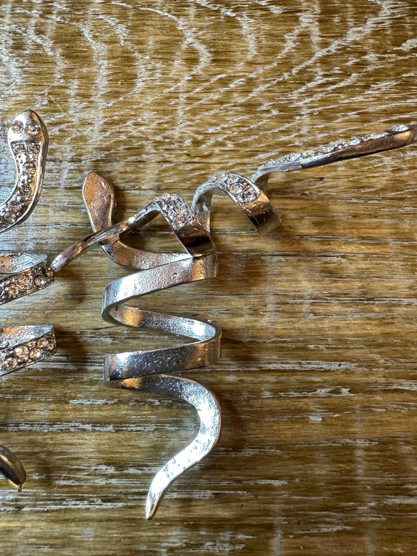 Metal Snake Buckle, Rhinestone Snake Tube, Tube Buckle, 8cm x 3cm, Buckle, Silver Colour, Swimwear, Clothing, Silver, FAN Design
