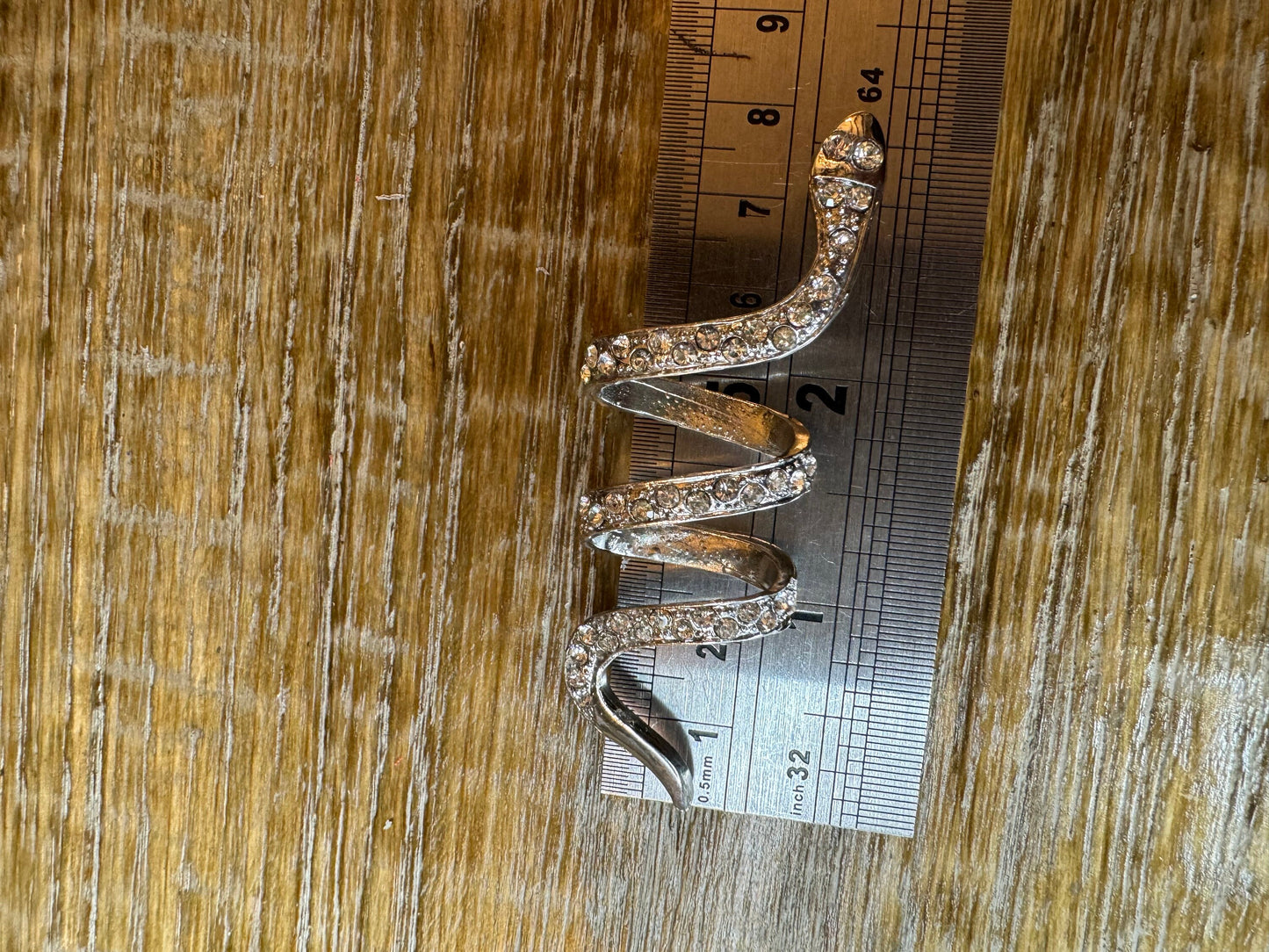 Metal Snake Buckle, Rhinestone Snake Tube, Tube Buckle, 8cm x 3cm, Buckle, Silver Colour, Swimwear, Clothing, Silver, FAN Design