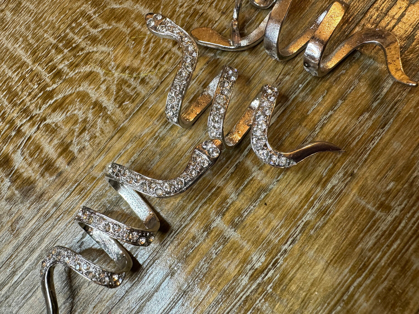 Metal Snake Buckle, Rhinestone Snake Tube, Tube Buckle, 8cm x 3cm, Buckle, Silver Colour, Swimwear, Clothing, Silver, FAN Design