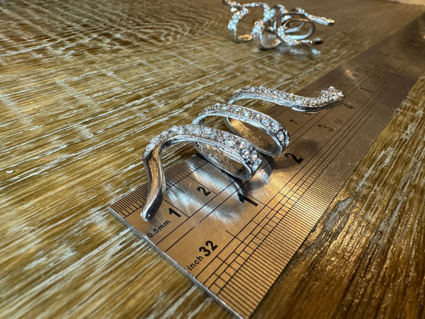 Metal Snake Buckle, Rhinestone Snake Tube, Tube Buckle, 8cm x 3cm, Buckle, Silver Colour, Swimwear, Clothing, Silver, FAN Design