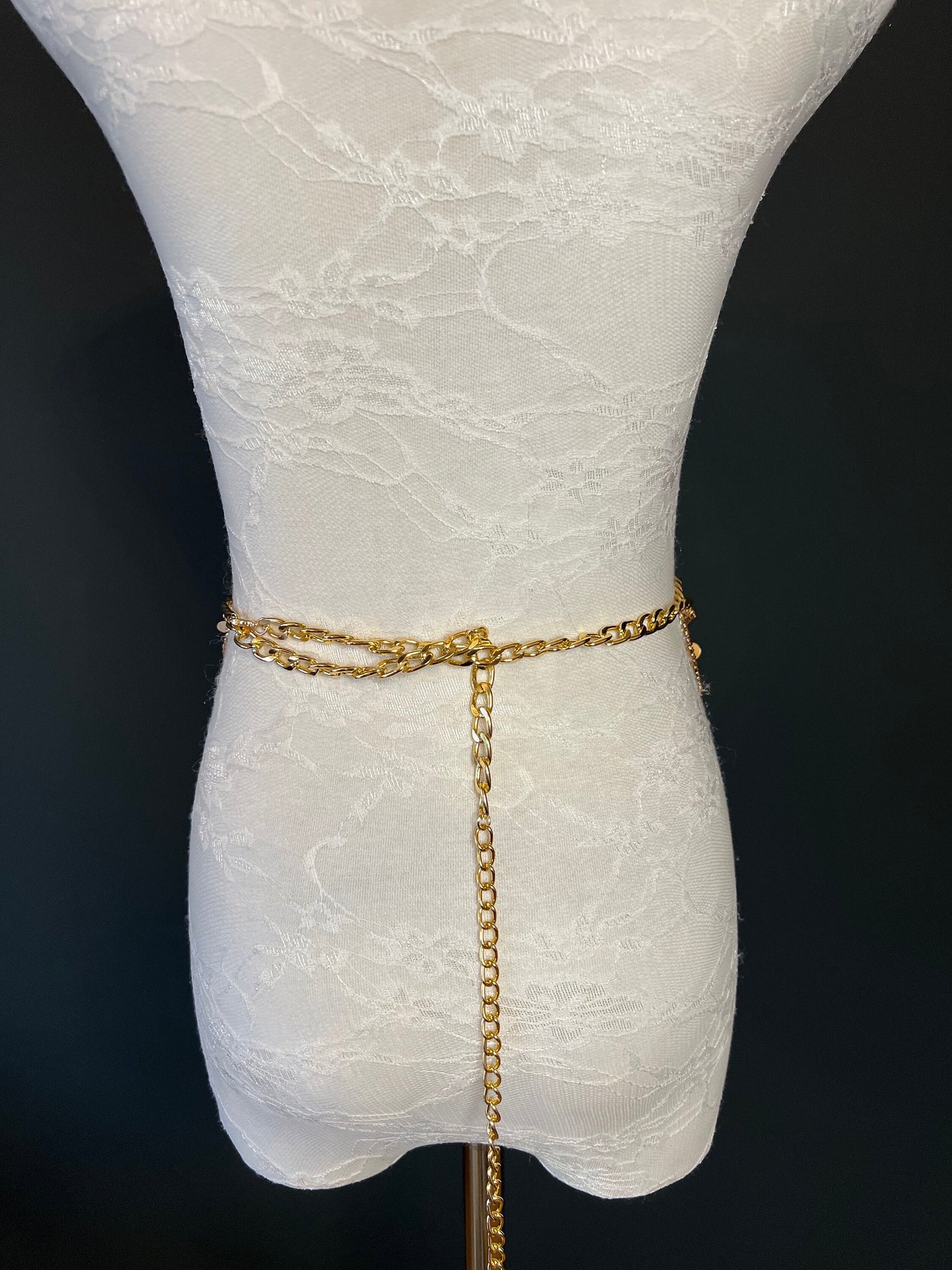 Belly Chain, Gold Disc and Ethnic Detail 18-40 inch