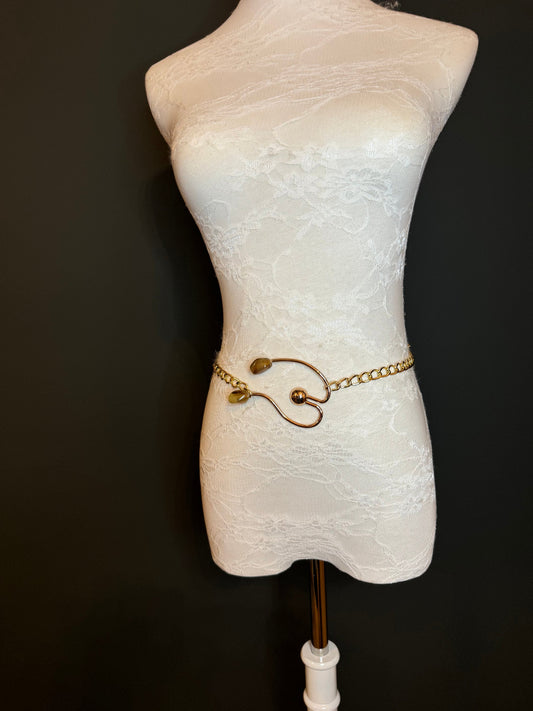 X-long Belt, Gold Buckle Chain Belt, Fashion Belt, Swimwear, Accessory, Gold, Size 18”-60”, Festival, Gift, Dress, FAN Design