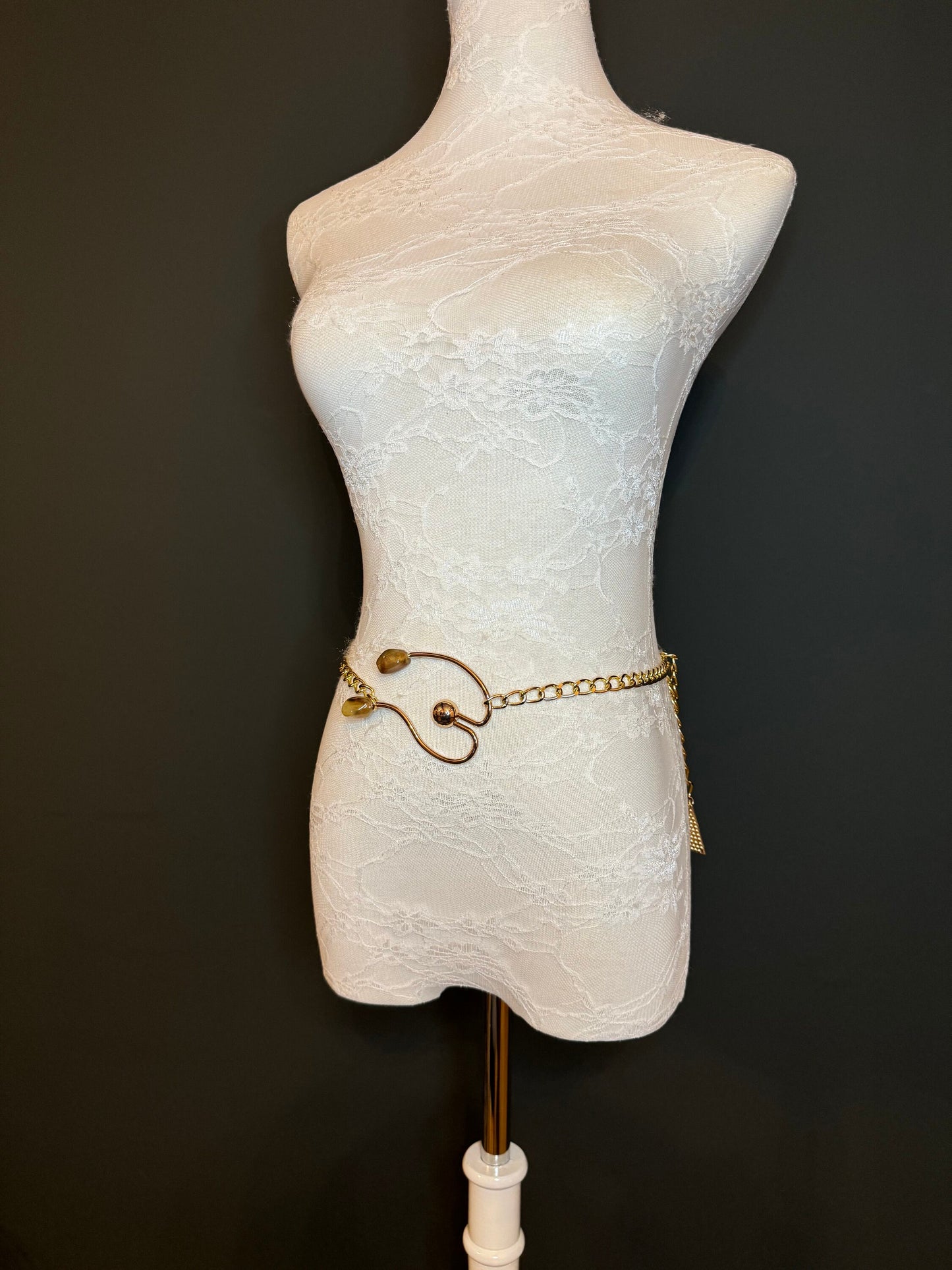 X-long Belt, Gold Buckle Chain Belt, Fashion Belt, Swimwear, Accessory, Gold, Size 18”-60”, Festival, Gift, Dress, FAN Design