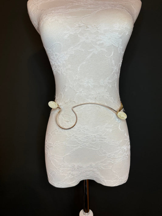 X-long Belt, Gold Buckle Chain Belt, Fashion Belt, Swimwear, Accessory, Gold, Size 18”-60”, Festival, Gift, Dress, FAN Design