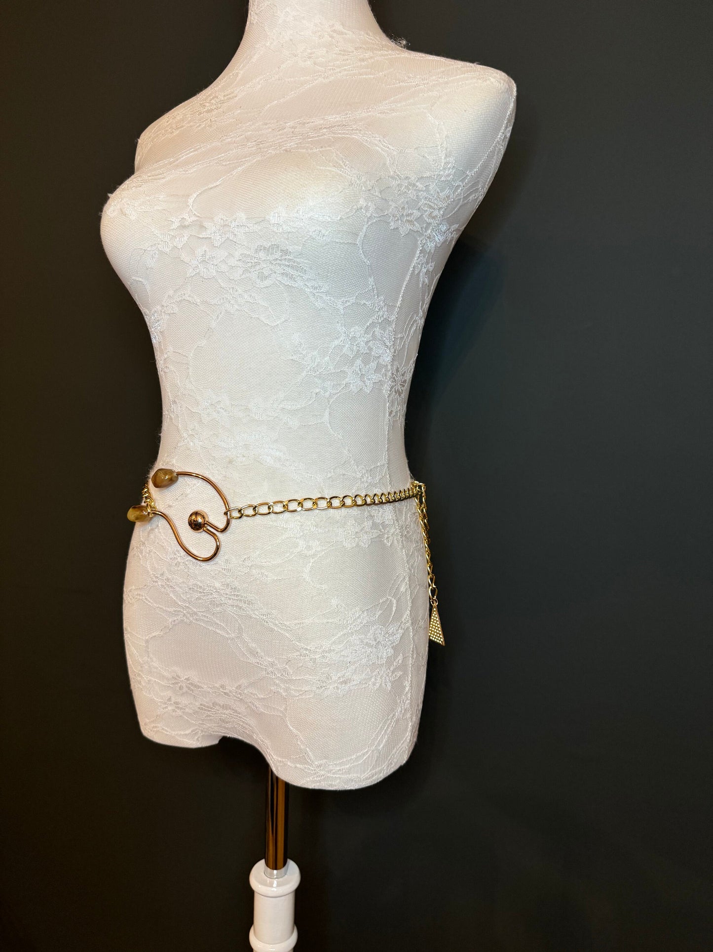 X-long Belt, Gold Buckle Chain Belt, Fashion Belt, Swimwear, Accessory, Gold, Size 18”-60”, Festival, Gift, Dress, FAN Design