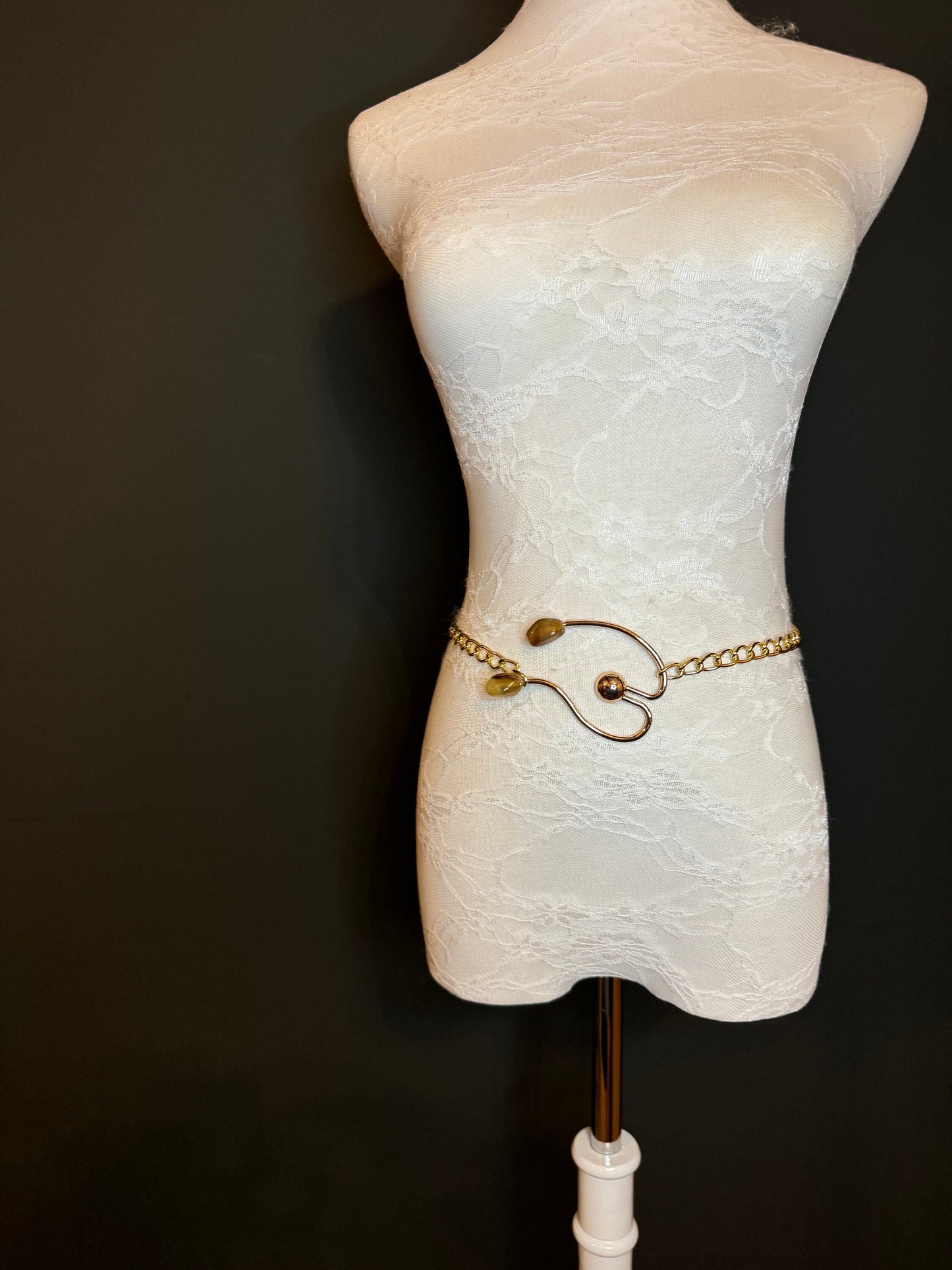 X-long Belt, Gold Buckle Chain Belt, Fashion Belt, Swimwear, Accessory, Gold, Size 18”-60”, Festival, Gift, Dress, FAN Design