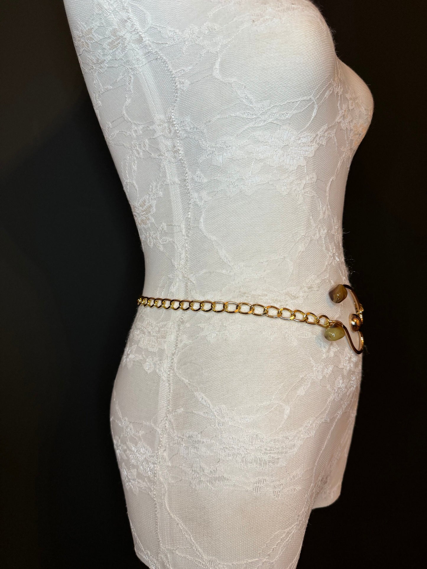 X-long Belt, Gold Buckle Chain Belt, Fashion Belt, Swimwear, Accessory, Gold, Size 18”-60”, Festival, Gift, Dress, FAN Design