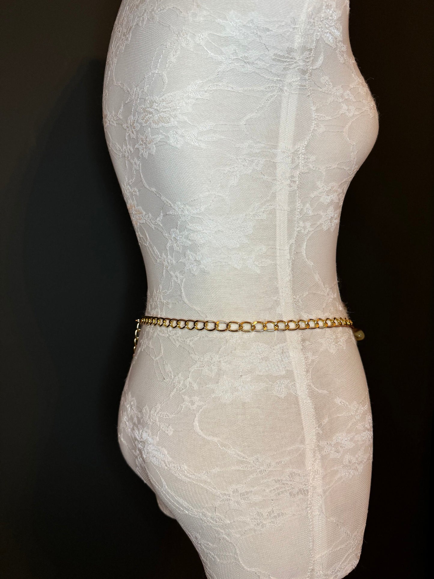 X-long Belt, Gold Buckle Chain Belt, Fashion Belt, Swimwear, Accessory, Gold, Size 18”-60”, Festival, Gift, Dress, FAN Design