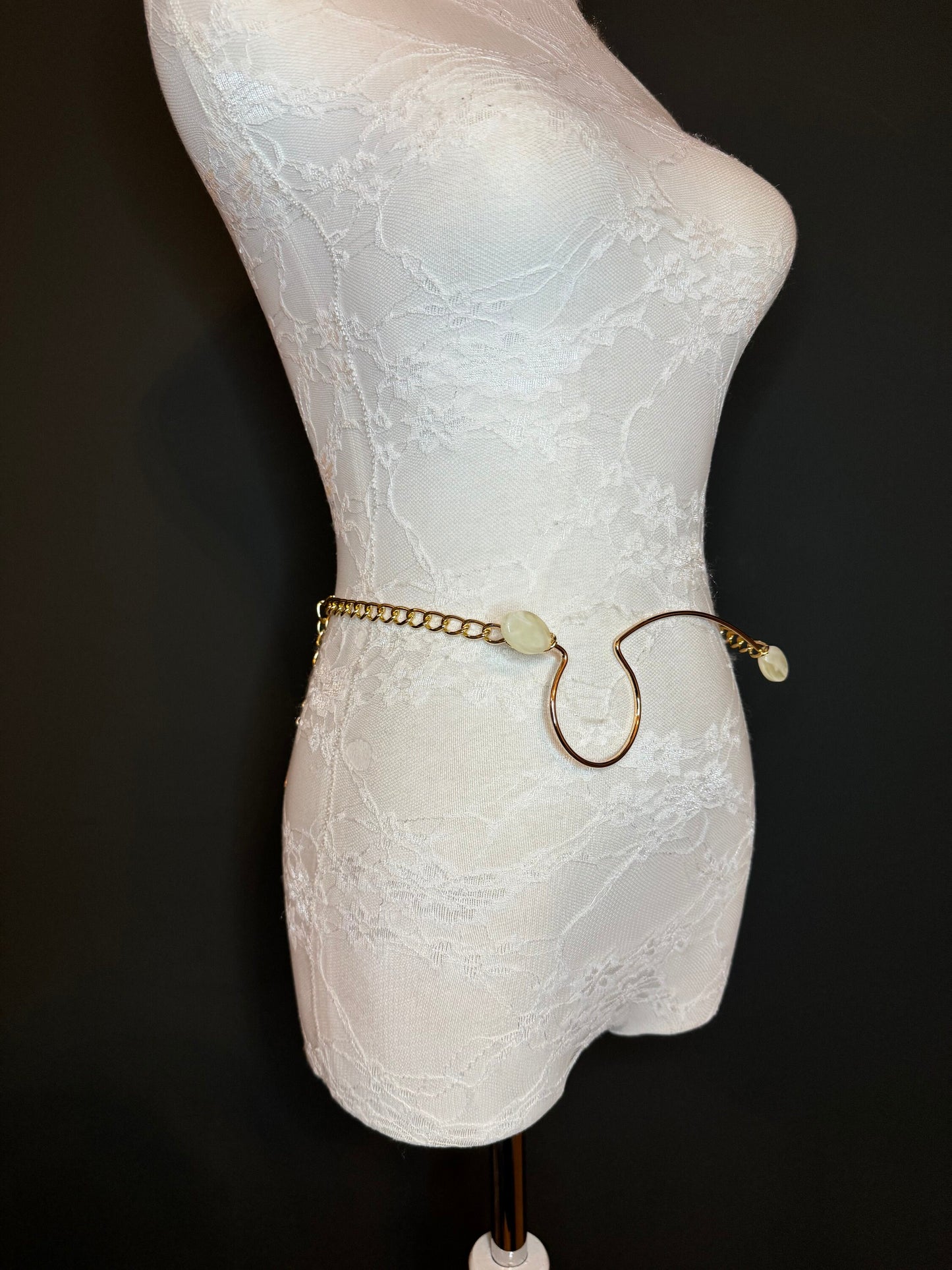 X-long Belt, Gold Buckle Chain Belt, Fashion Belt, Swimwear, Accessory, Gold, Size 18”-60”, Festival, Gift, Dress, FAN Design