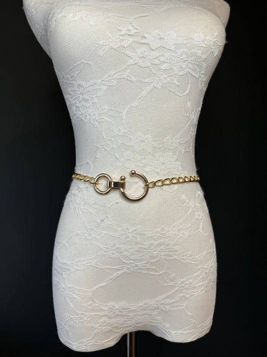 X-Long Gold Metal Buckle Chain Belt, High Quality, Swimwear, Dresses, Limited Edition, FAN Design, Dress Belt, Gift, Custom Sizes, Fashion