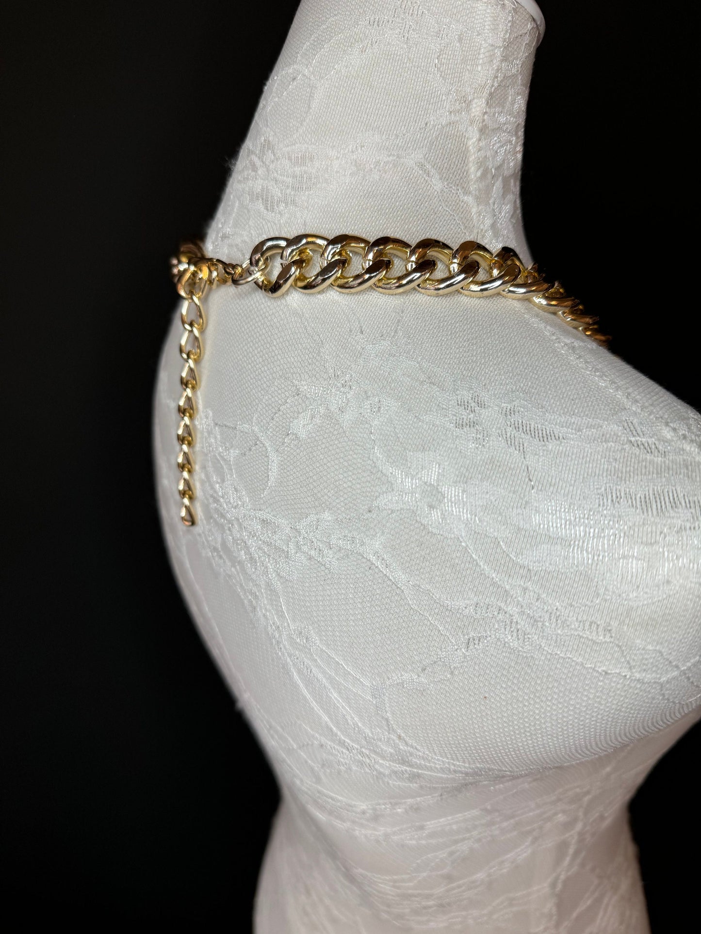 Choker, High Qualtiy Metal Chain Necklace, Diamanté Rhinestones, High Quality, Handmade, Gold, Silver, FAN Design Fashion Accessory