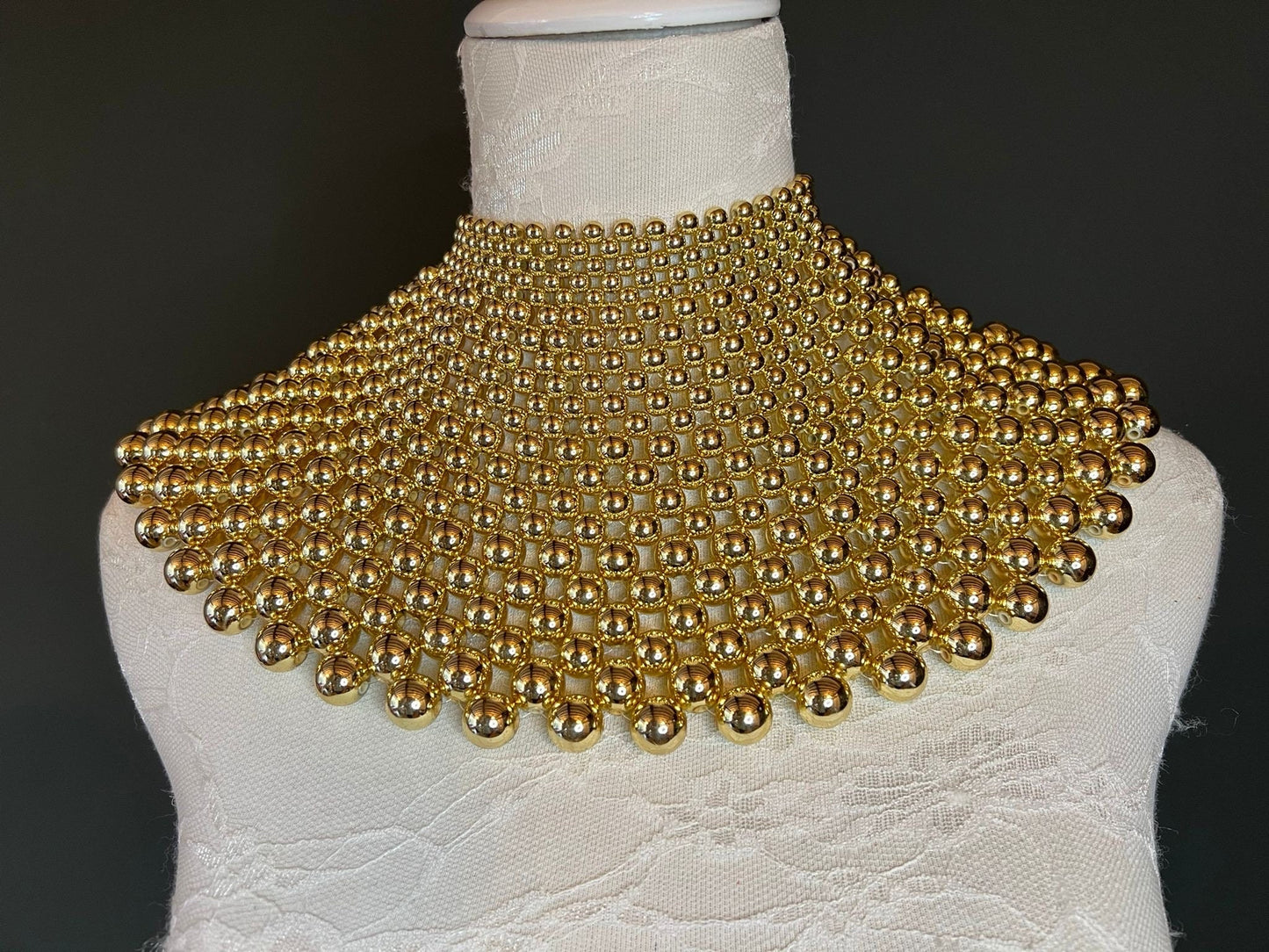 Beaded Shoulder Necklace, Vintage Style Wedding Shoulder Jewellery, Beaded Body Jewellery, Statement Neckpiece, Black, Red, FAN Design