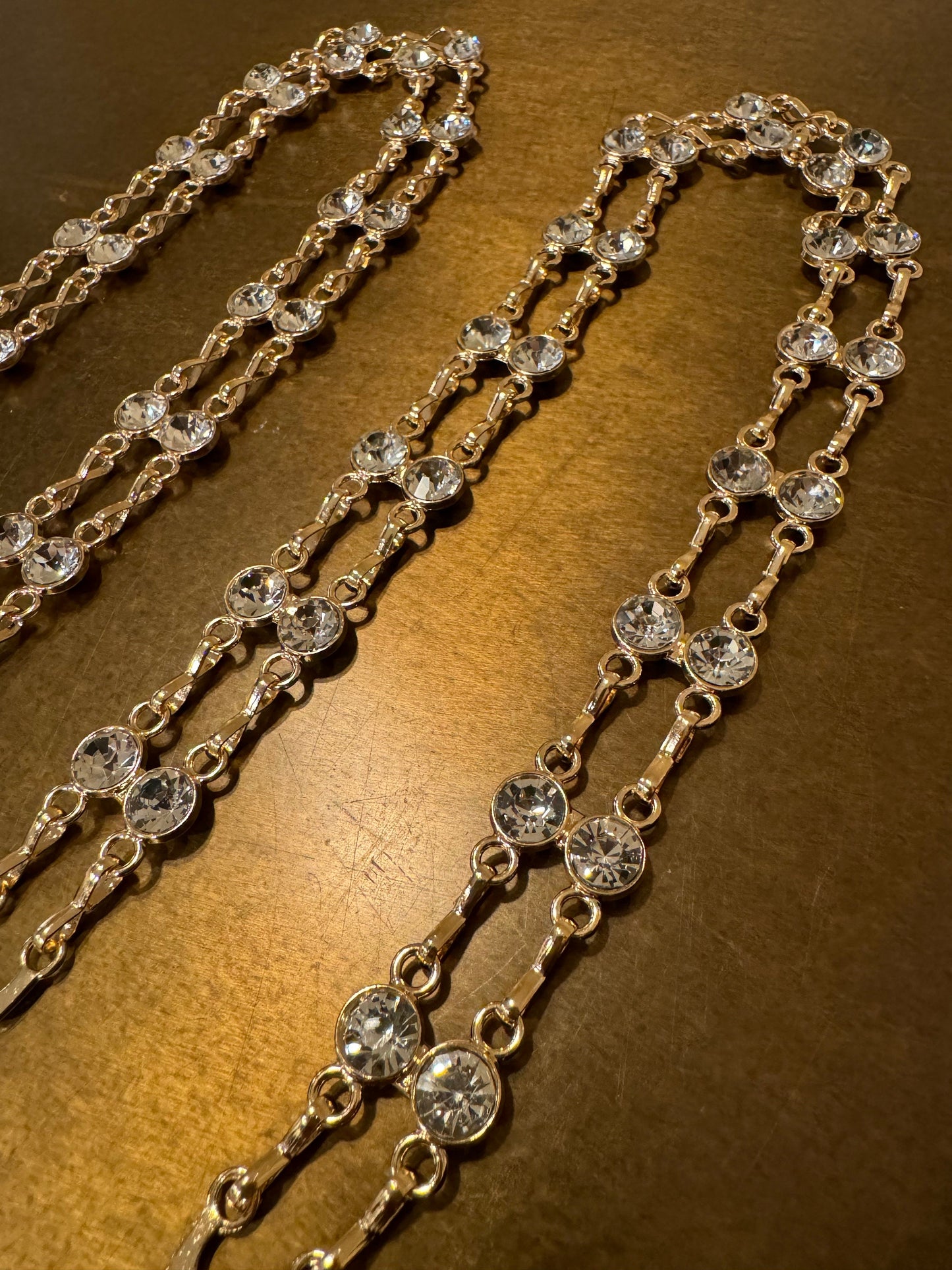 Jewel Diamanté Metal Chain Straps, Quality Chain Straps, Shoulder Straps, 100+ sizes, Bra Straps, Chain, Gold, Swimwear, Elegant Bra Straps