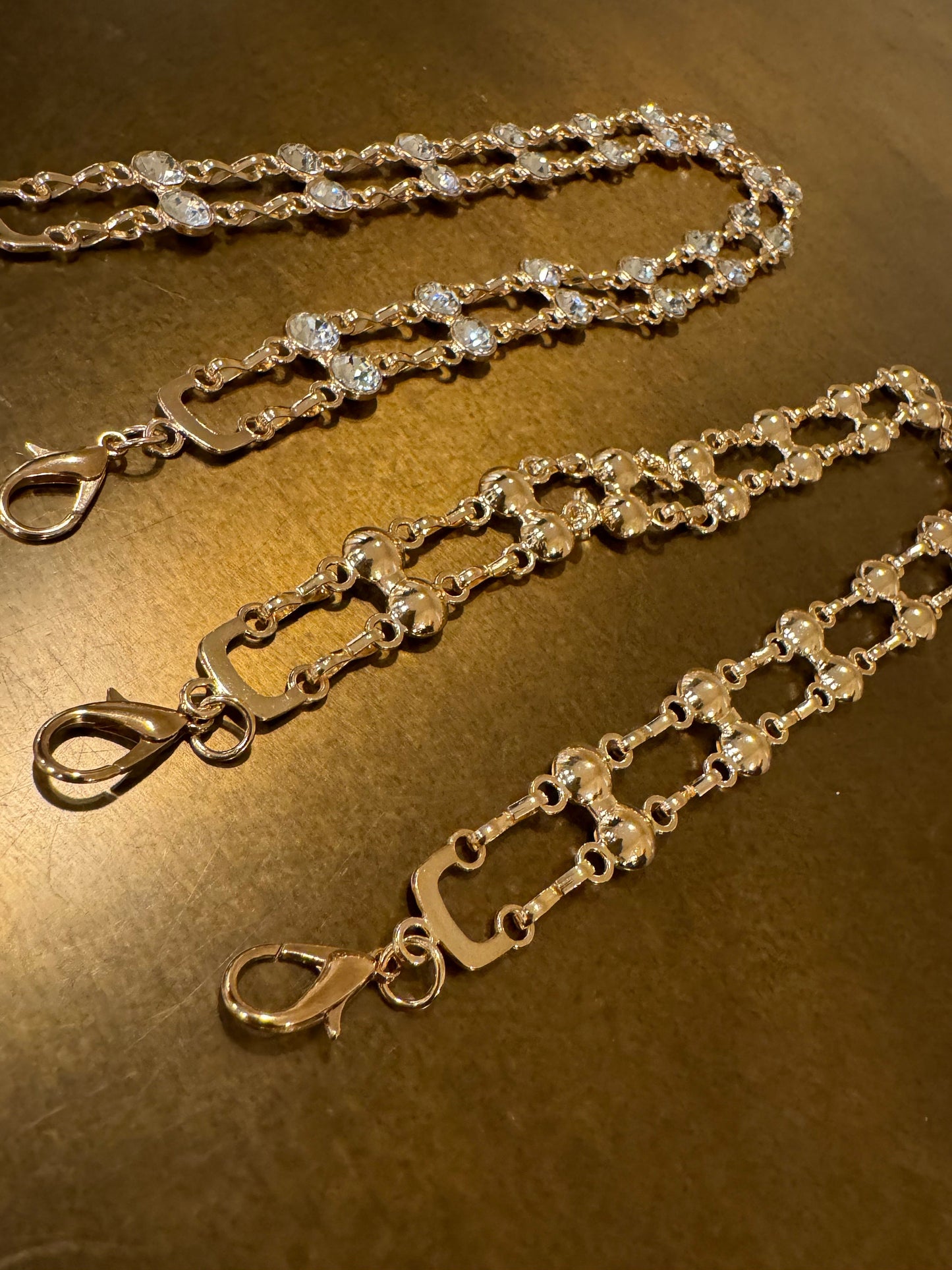 Jewel Diamanté Metal Chain Straps, Quality Chain Straps, Shoulder Straps, 100+ sizes, Bra Straps, Chain, Gold, Swimwear, Elegant Bra Straps