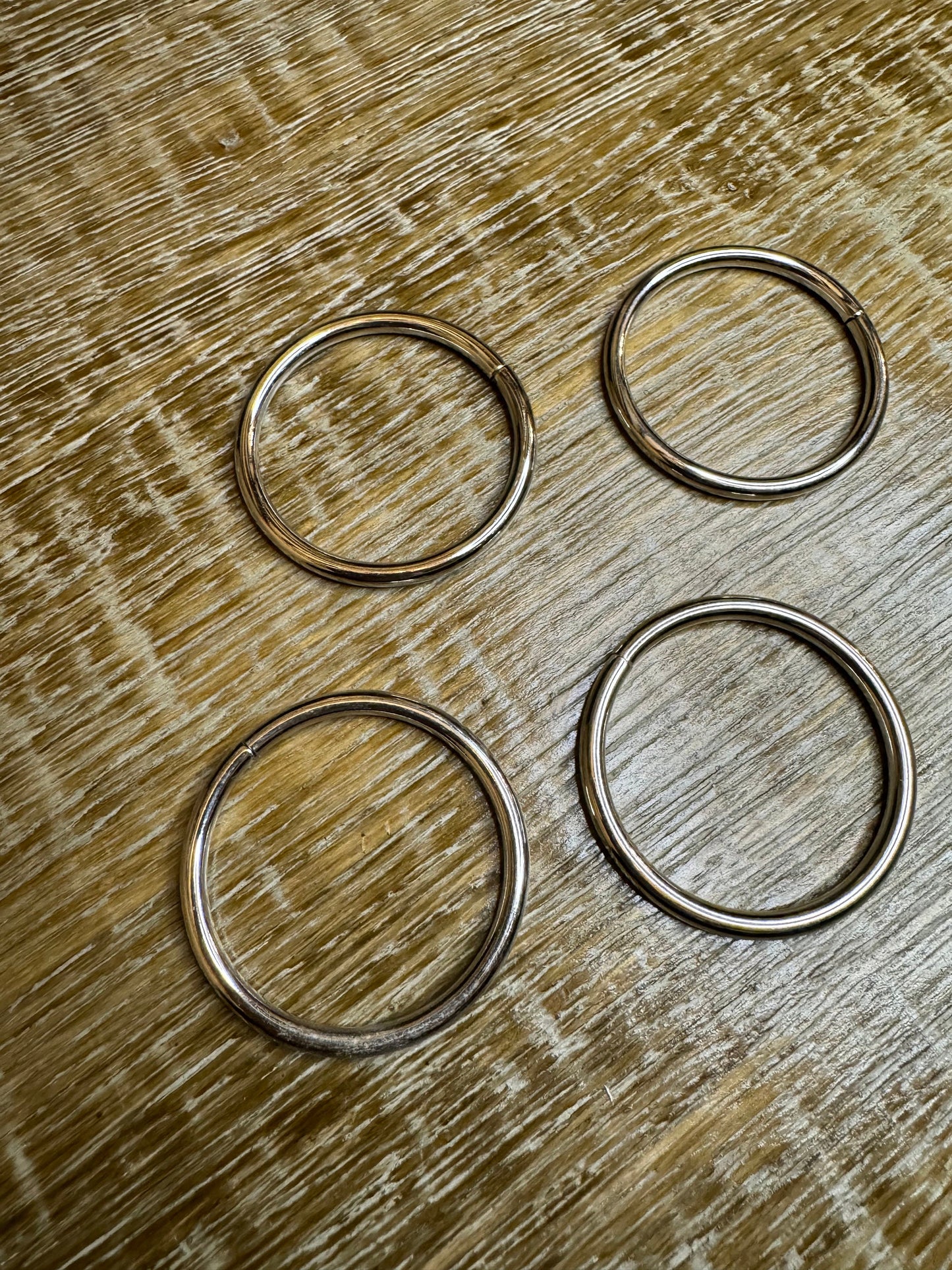 Metal Ring, 4mm Thickness Flat Silver Metal Ring, High Quality, Welded Metal Ring, Shiny Metal Silver Ring, 47mm, Clothing, Crafts