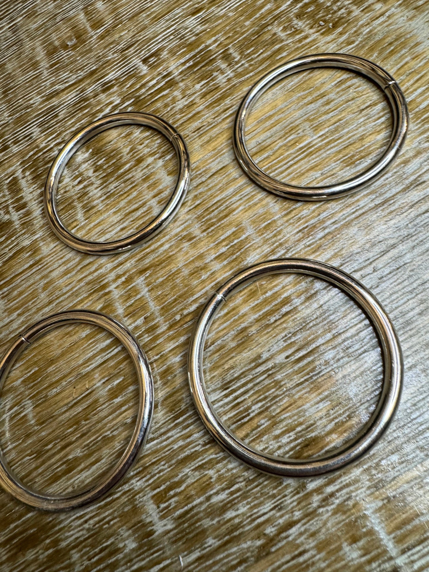 Metal Ring, 4mm Thickness Flat Silver Metal Ring, High Quality, Welded Metal Ring, Shiny Metal Silver Ring, 47mm, Clothing, Crafts