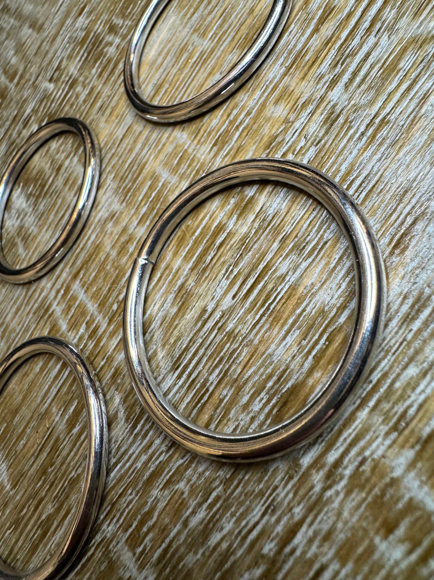 Metal Ring, 4mm Thickness Flat Silver Metal Ring, High Quality, Welded Metal Ring, Shiny Metal Silver Ring, 47mm, Clothing, Crafts
