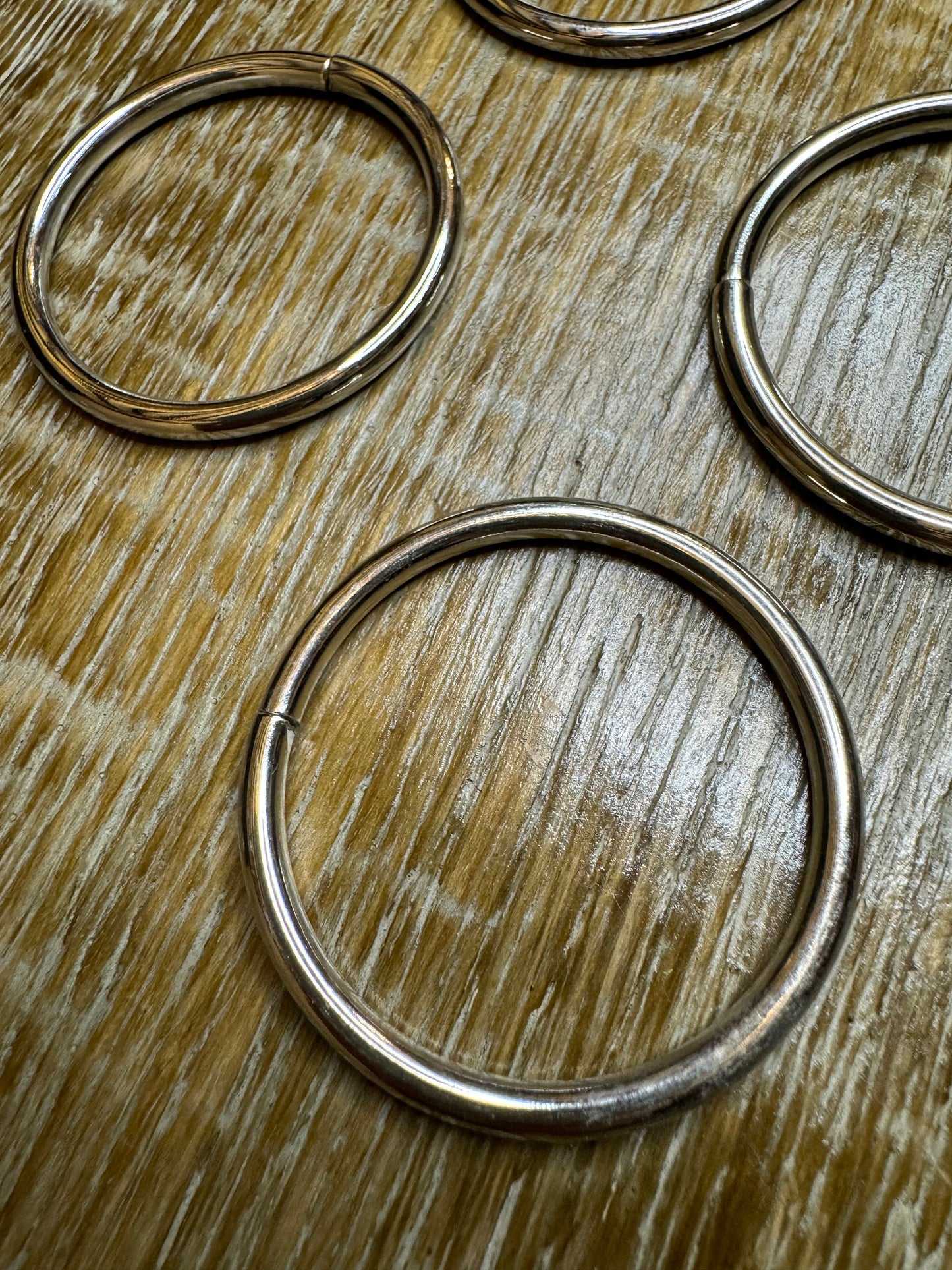 Metal Ring, 4mm Thickness Flat Silver Metal Ring, High Quality, Welded Metal Ring, Shiny Metal Silver Ring, 47mm, Clothing, Crafts