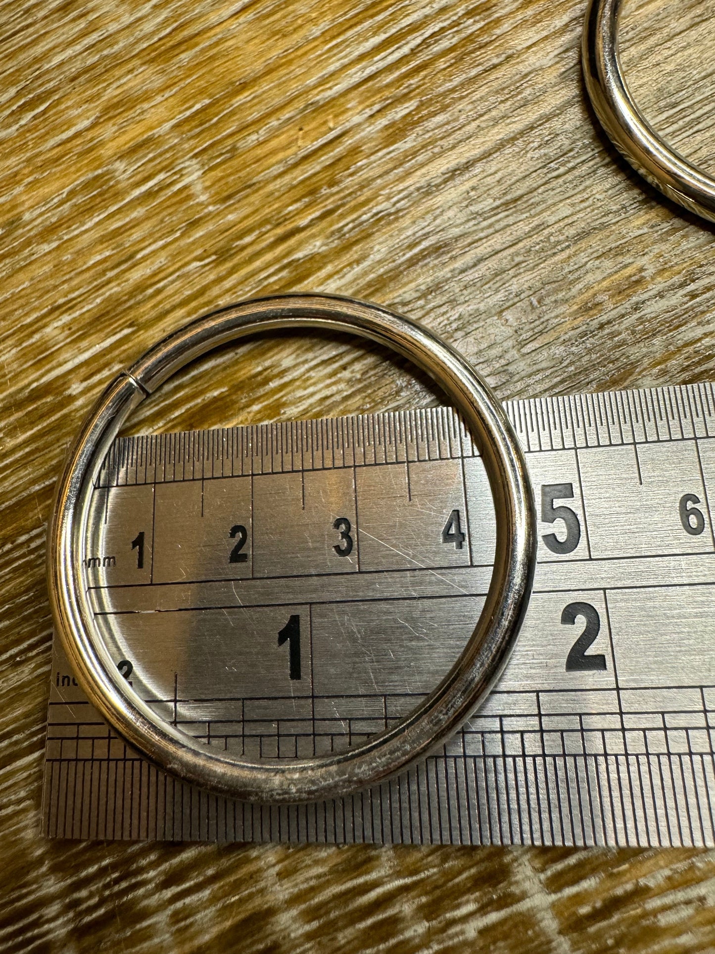 Metal Ring, 4mm Thickness Flat Silver Metal Ring, High Quality, Welded Metal Ring, Shiny Metal Silver Ring, 47mm, Clothing, Crafts
