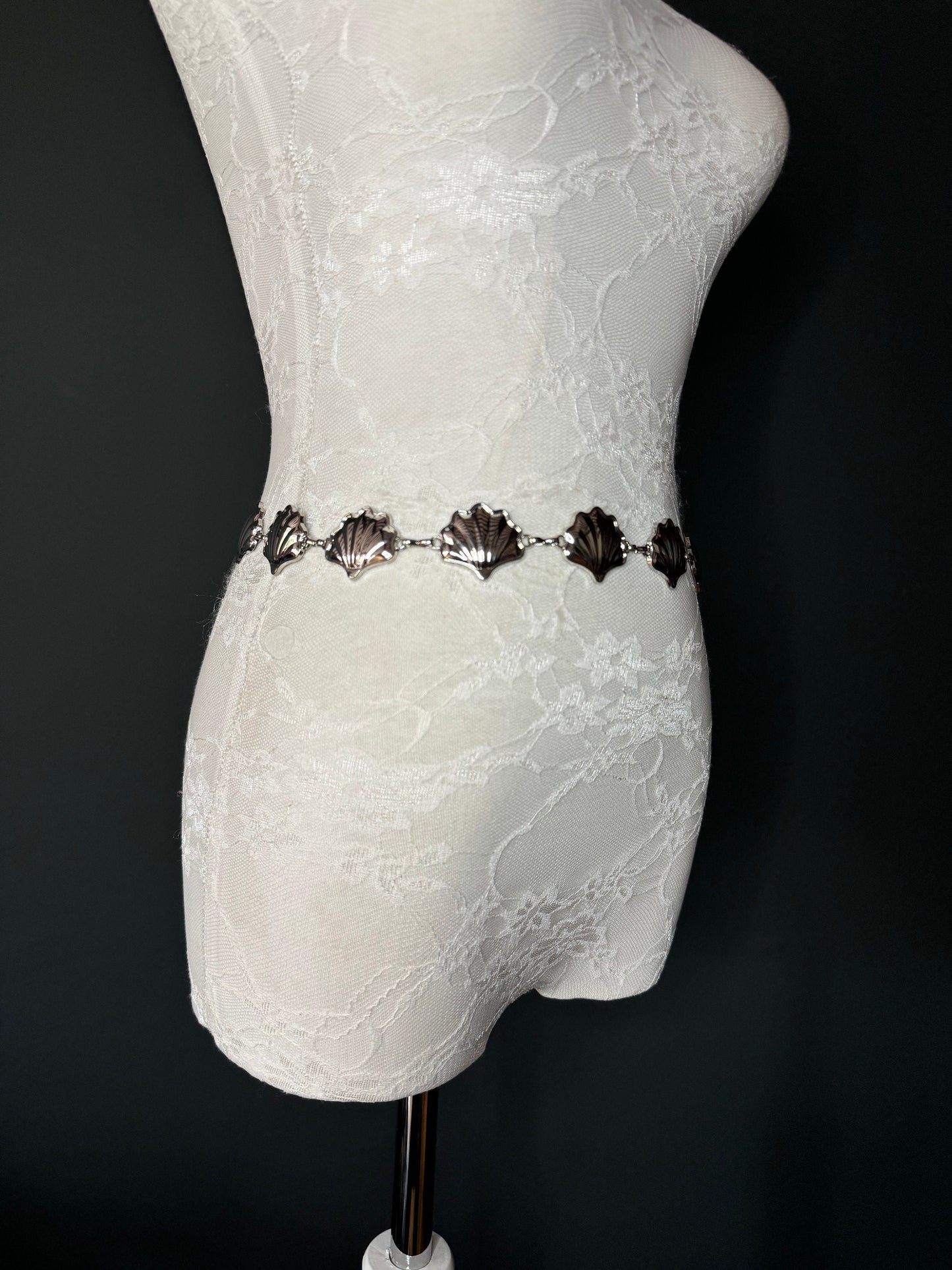 X-long Shell Design Belt, Metal Ring Belt, Teen Sizes, UK Size 18”-60”, Fan Design, Fan Collection, Gold Belt, Silver, Resortwear, Swimwear