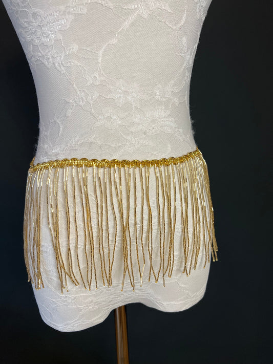 X-long Belt, Glass Beaded Fringe Belt, 8 colours, Sizes 18 to 60 inch, FAN Design, Fashion, Costume, Dance, Festival, 6” Wide Belt