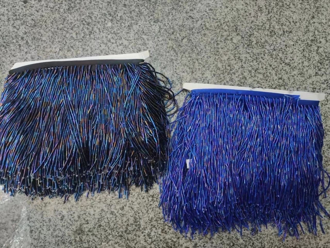 X-long Belt, Glass Beaded Fringe Belt, 8 colours, Sizes 18 to 60 inch, FAN Design, Fashion, Costume, Dance, Festival, 6” Wide Belt