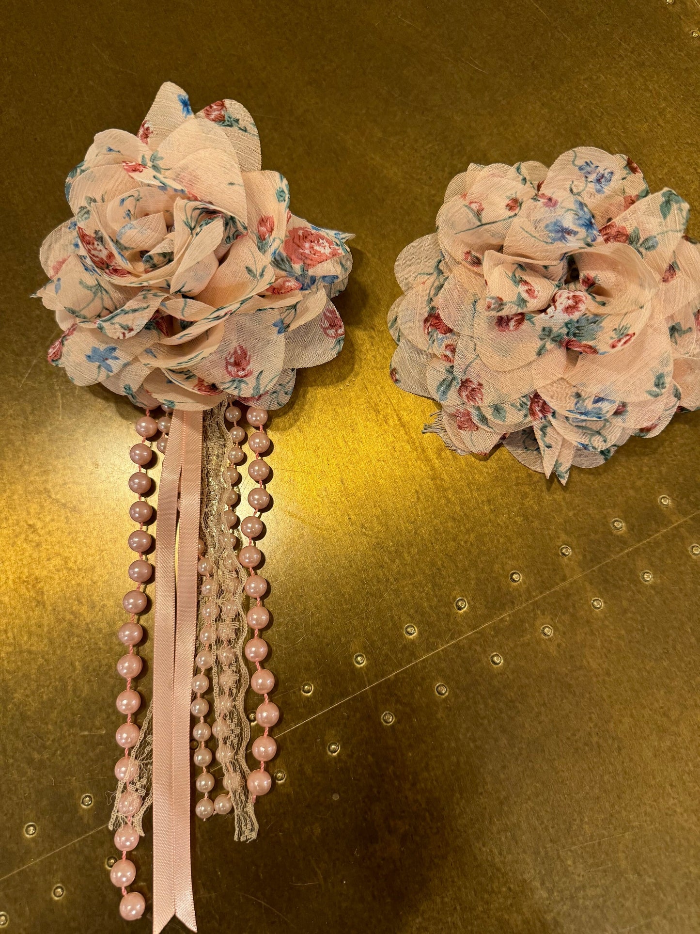 Corsage Flower, 3D Floral Printed Pink Corsage, 5” Wide, Large Pin on Corsage, Bridal, Clothing, Fashion, Hat, Accessory, Fashion, Race day