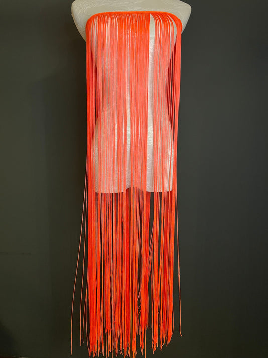 40" 100cm Wide Dense Fringe Trim, Fluorescent Orange, 27 Colours Available