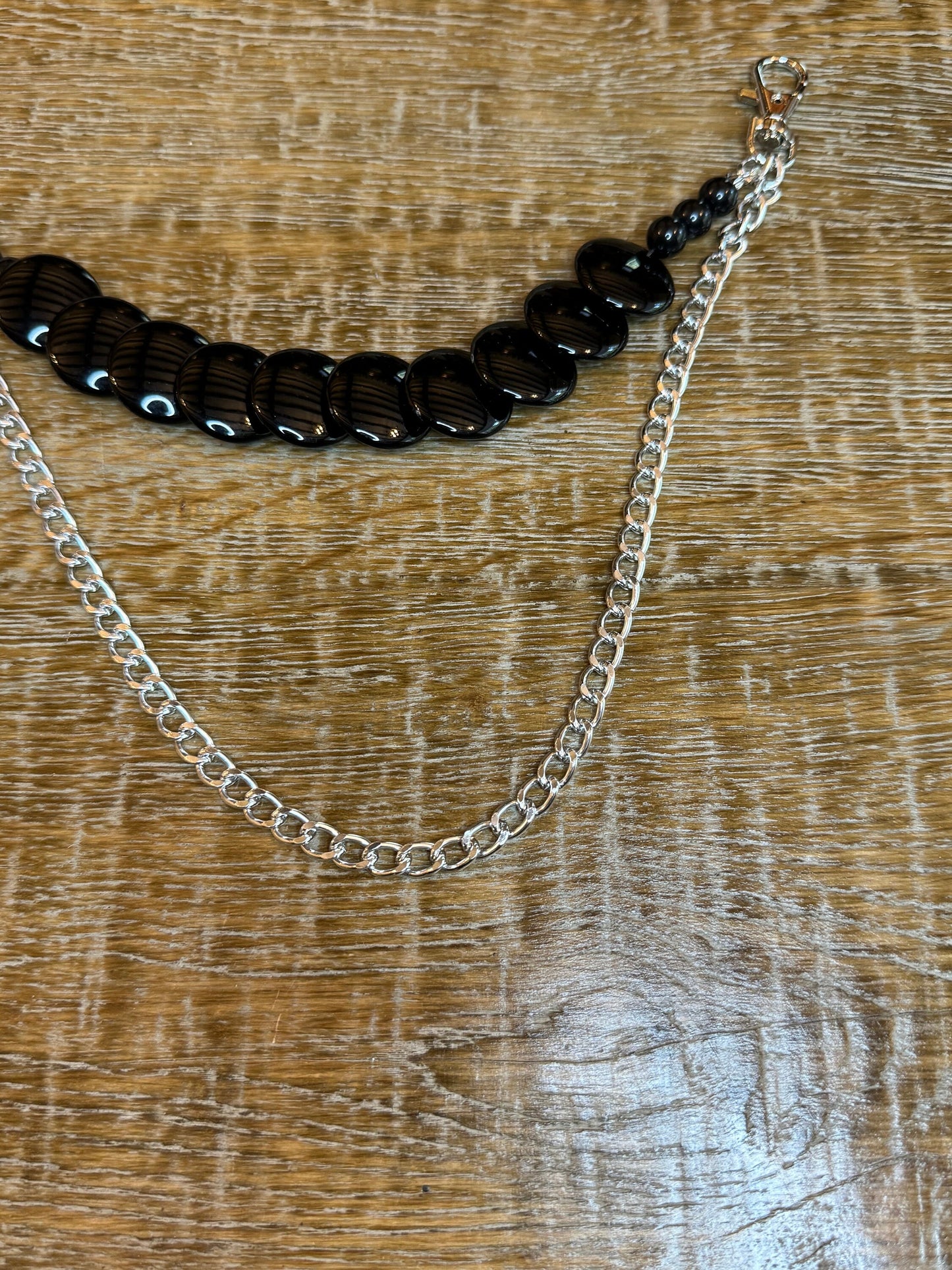 Jeans Chain, Punk Chain, Fashion Jeans Chain, Silver Jeans Chain, Beaded Design Jeans Chain, Two row, FAN Design, Gift, Accessory, Bags