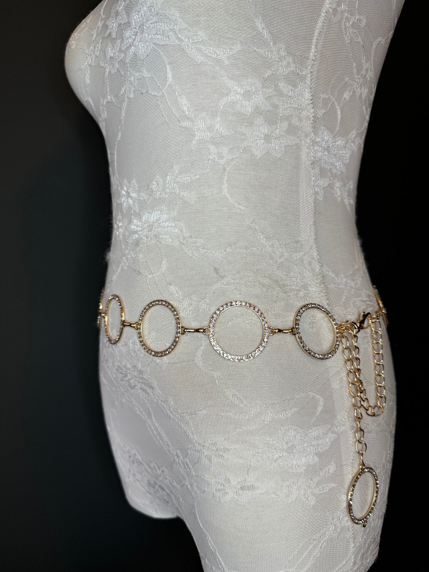 X-Long Belt, Rhinestone Ring Belt, Chain Belt, Classic Style Belt, Diamante Belt, Fashion Belt, Gift, Quality Prom, Elegant, Swimwear, Party