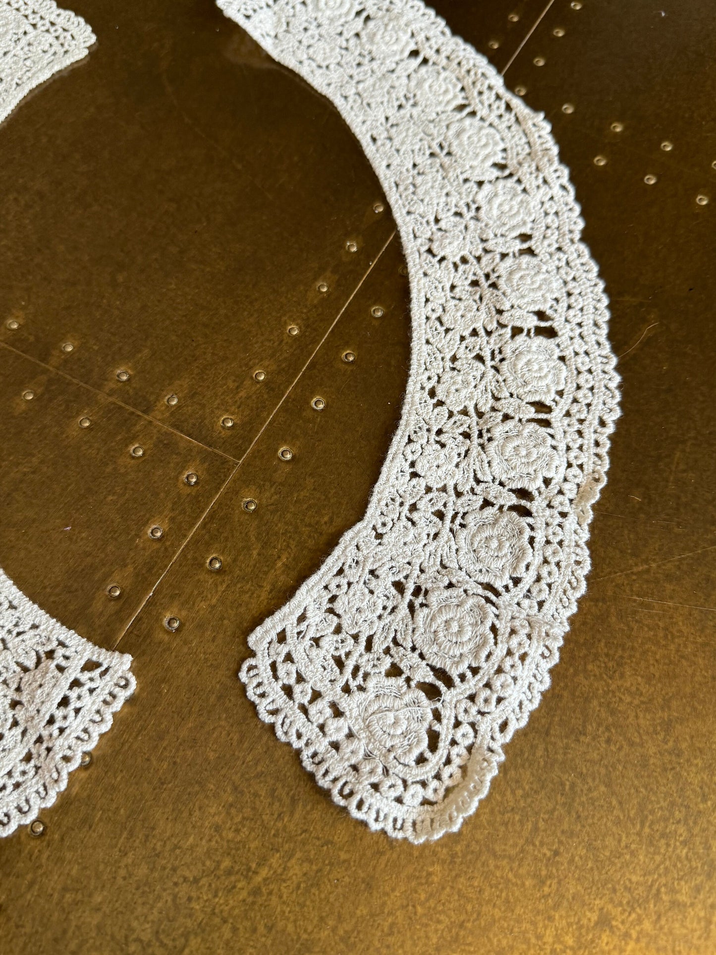 Peter Pan Collar, Neck trimming, Cotton Collar, Vintage Style, Sew on, Clothing, Dresses, Art, Crafts, Neck Wear, Ecru Collar