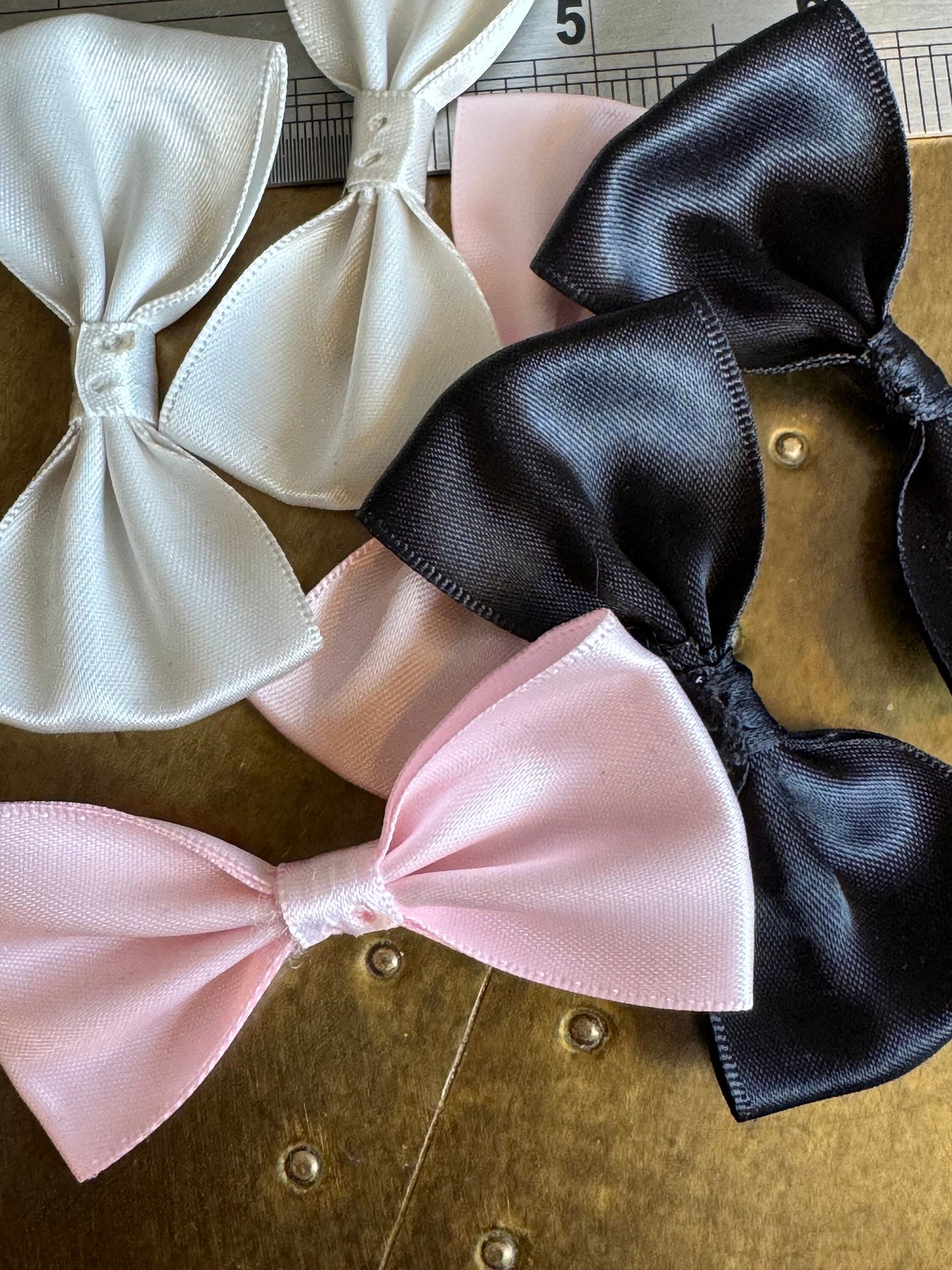6pcs Bows, Sew on Bow, Handmade Bow, Gifts, Wrapping, Satin Bow, Bow, Fashion Bow, Clothing, Crafts, Bags, Cards, Furnishings, 3.5”x1.5”