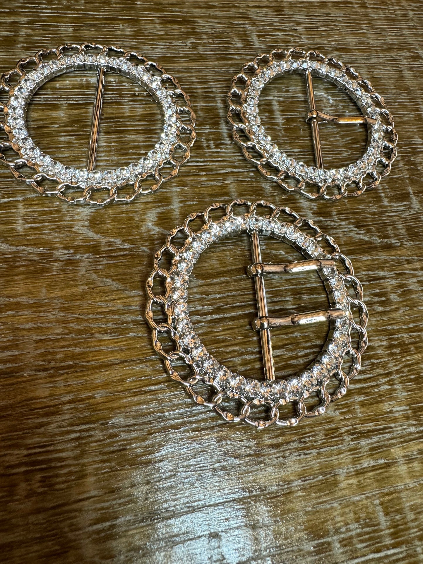 Diamanté Buckle, 2.5” Round Rhinestone Buckle, Silver Buckle, 6.5cm Buckles, Crafts, Dresses, Gift Box