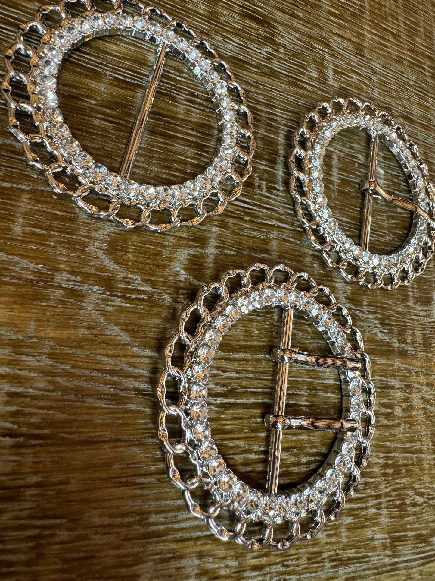 Diamanté Buckle, 2.5” Round Rhinestone Buckle, Silver Buckle, 6.5cm Buckles, Crafts, Dresses, Gift Box