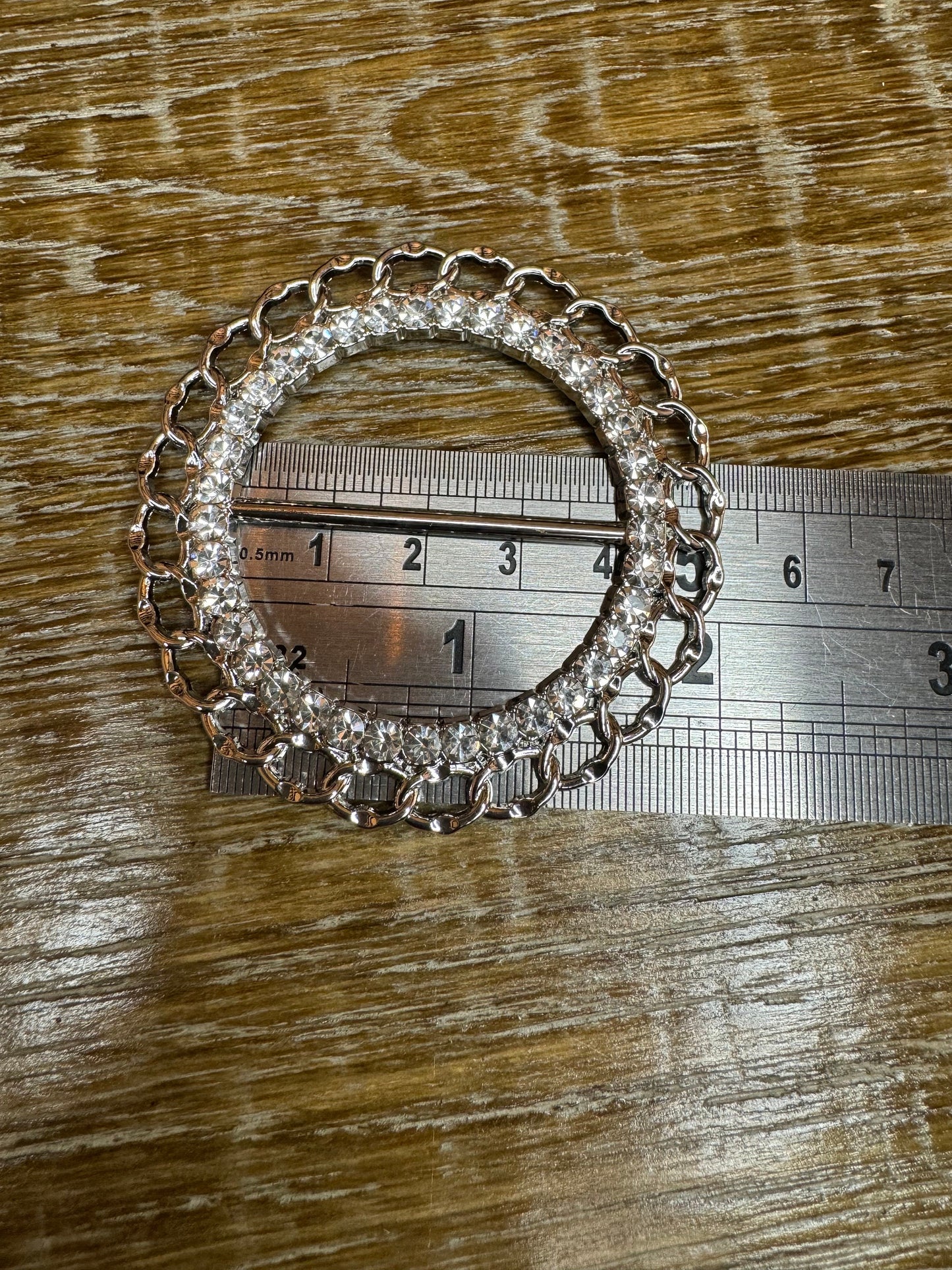 Diamanté Buckle, 2.5” Round Rhinestone Buckle, Silver Buckle, 6.5cm Buckles, Crafts, Dresses, Gift Box