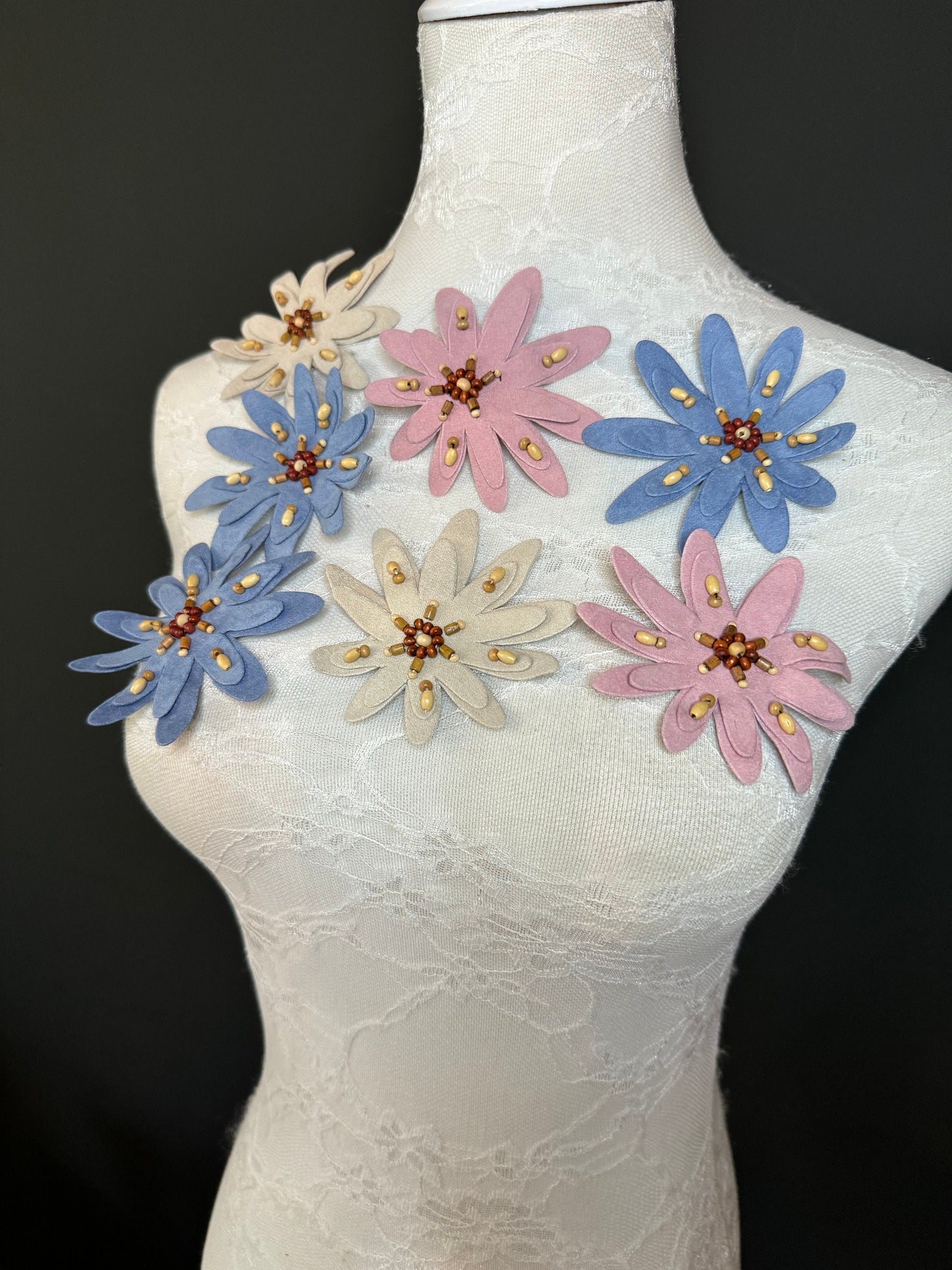 Corsage Flower, Sewing Flower, Sew on, 3” Wide, Pin on Corsage or Sew on without Pin, Boho Chic, Style, Hat, Accessory, Fashion, FAN Design