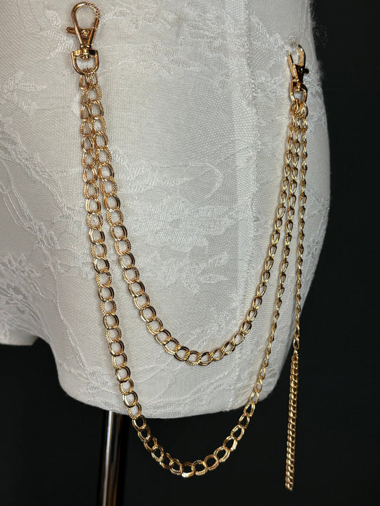Jeans Chain, Fashion Chain, Gold, Gifts, Jeans, Chain, Festival, Bags, Necklace, 2 Row Chain, Bodywear, Body Jewellery, Gift, Gold