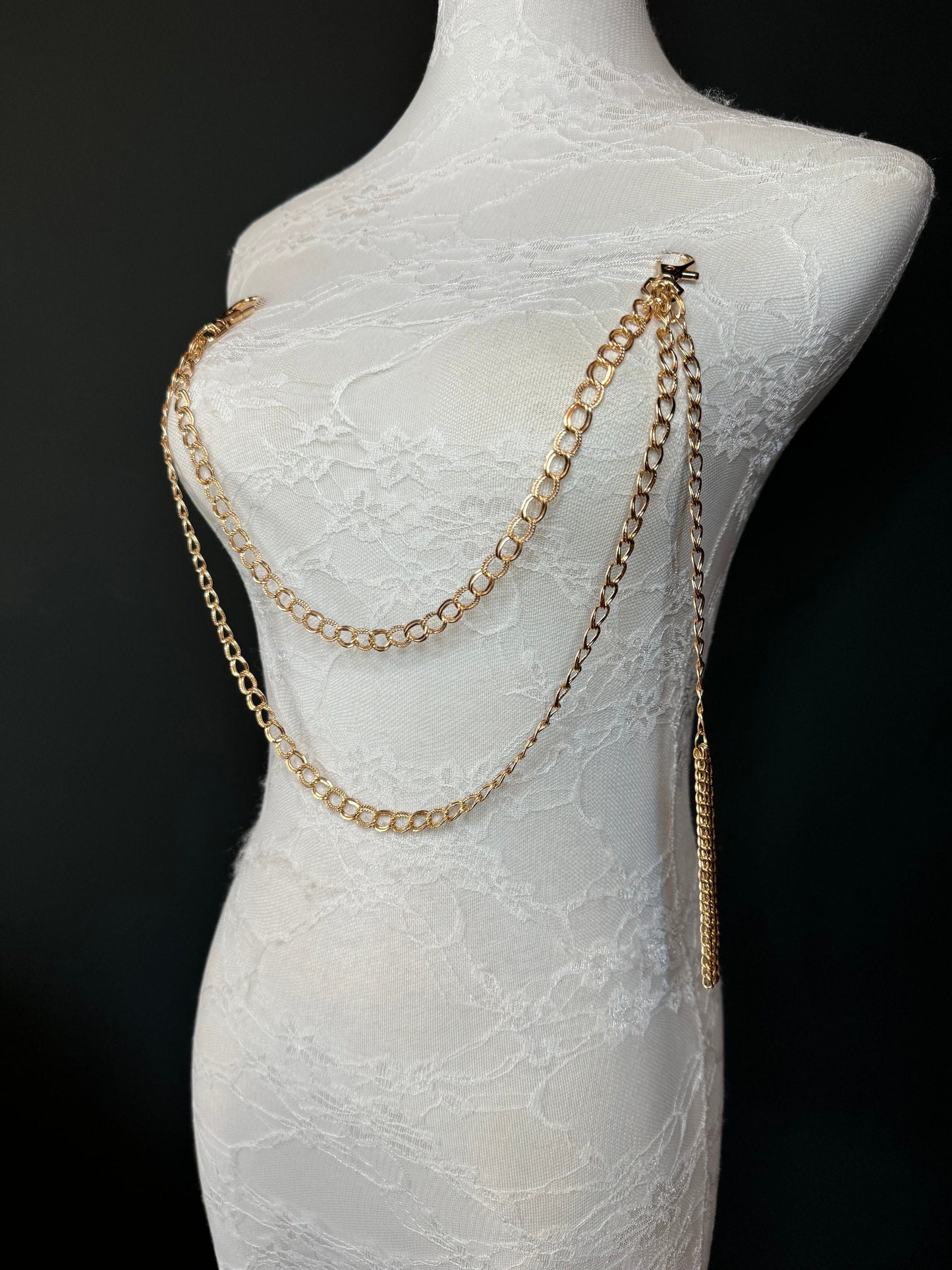 Jeans Chain, Fashion Chain, Gold, Gifts, Jeans, Chain, Festival, Bags, Necklace, 2 Row Chain, Bodywear, Body Jewellery, Gift