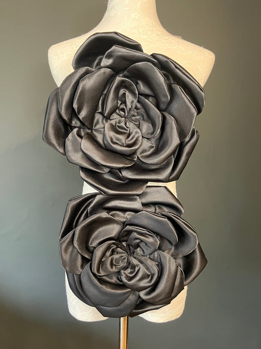 Oversized Large Corsage Flower, Black, 9 colours, 11” Wide, 27cm, Pin on Corsage, Bridal, Clothing, Dress, Hat, Accessory, FAN Design