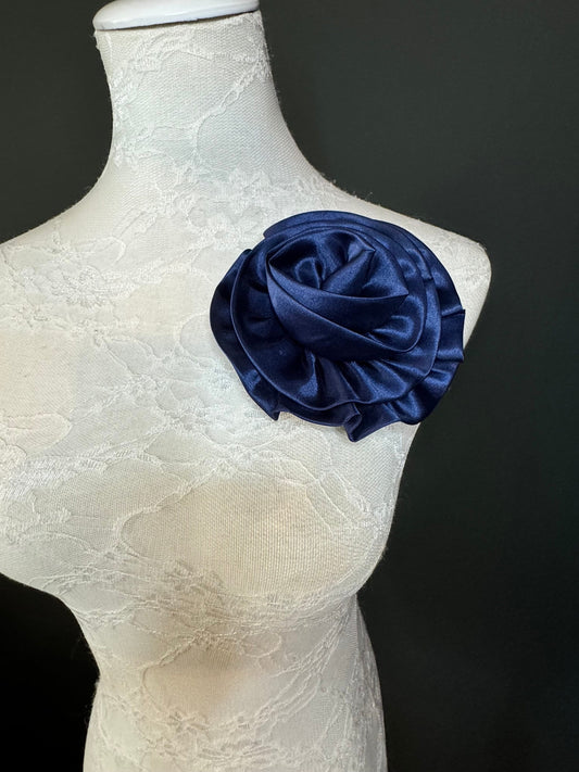 Large Corsage Flower, Black, Navy, Wine, Red, Orange, 5.5” 13cm Wide, Large Pin on Corsage, Bridal, Clothing, Accessory, Fashion, FAN Design