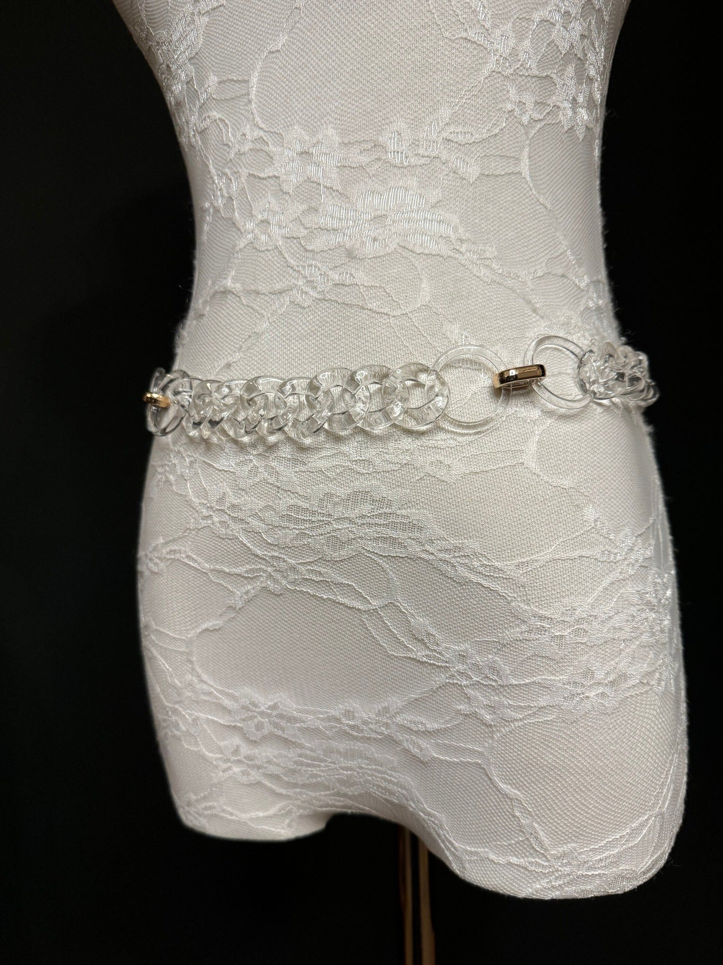 X-long Belt, Transparent Chain Ring Belt, Belt, Handmade, Fashion Belt, Accessory, Swimwear, Teen Sizes, XXXXL sizes, Silver, Gold, Festival