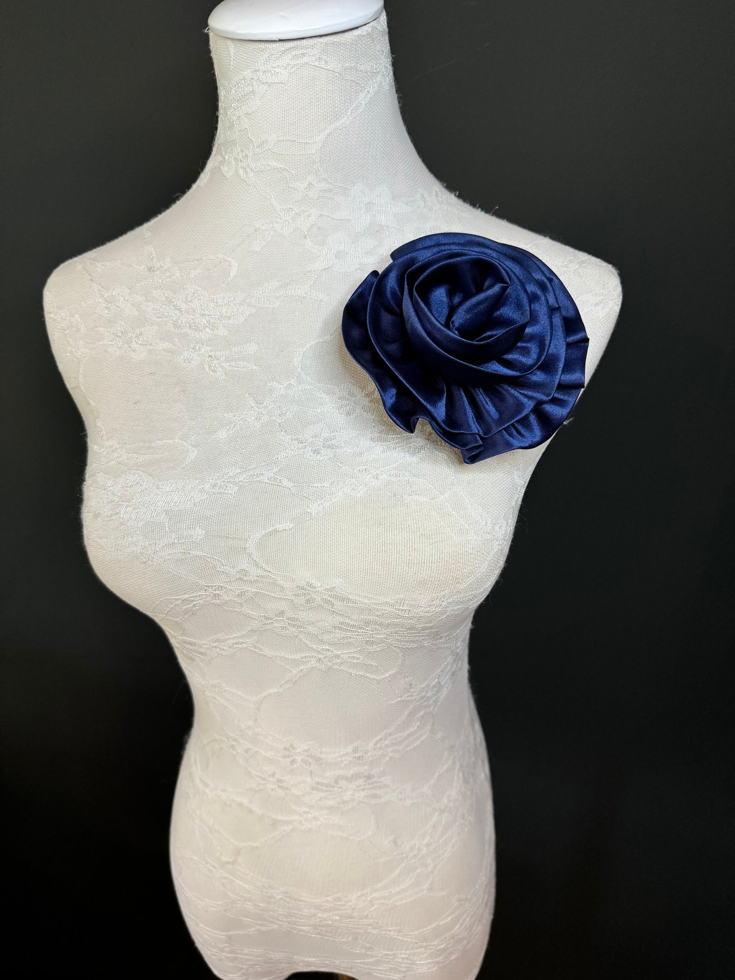 Large Corsage Flower, Black, Navy, Wine, Red, Orange, 5.5” 13cm Wide, Large Pin on Corsage, Bridal, Clothing, Accessory, Fashion, FAN Design