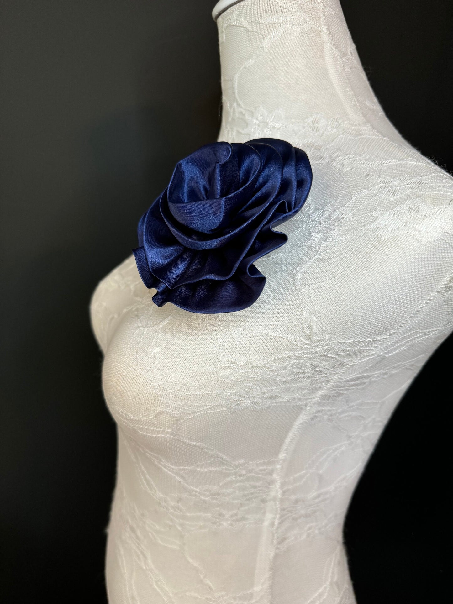 Large Corsage Flower, Black, Navy, Wine, Red, Orange, 5.5” 13cm Wide, Large Pin on Corsage, Bridal, Clothing, Accessory, Fashion, FAN Design
