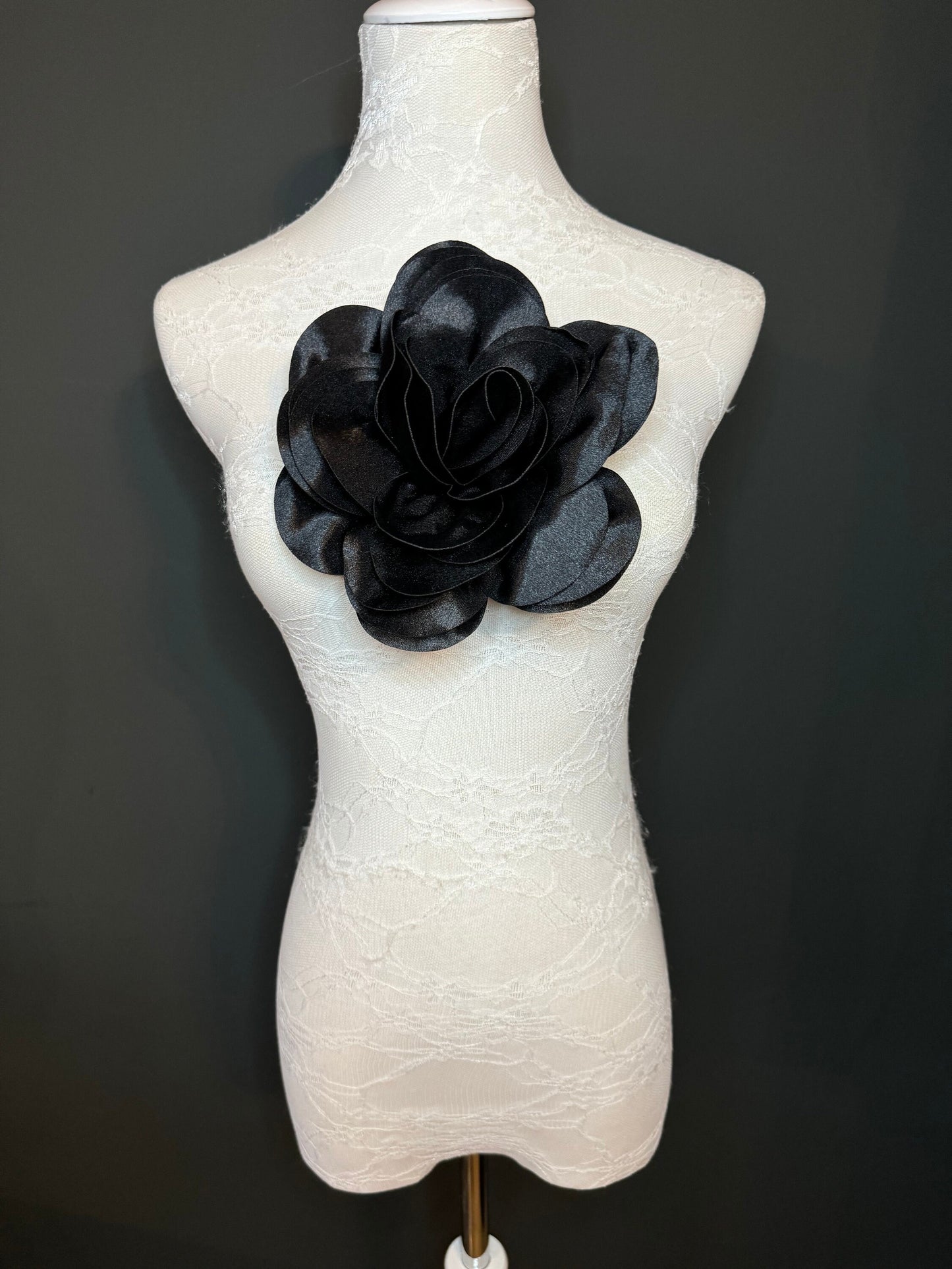 Large Corsage Flower, Black, Ivory, Wine, White, Blue, 7”, 18cm Wide, Large Pin on Corsage, Bridal, Clothing, Accessory, Fashion, FAN Design