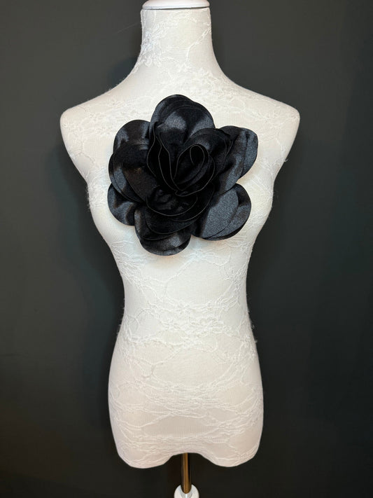 Large Corsage Flower, Black, Ivory, Wine, White, Blue, 7”, 18cm Wide, Large Pin on Corsage, Bridal, Clothing, Accessory, Fashion, FAN Design