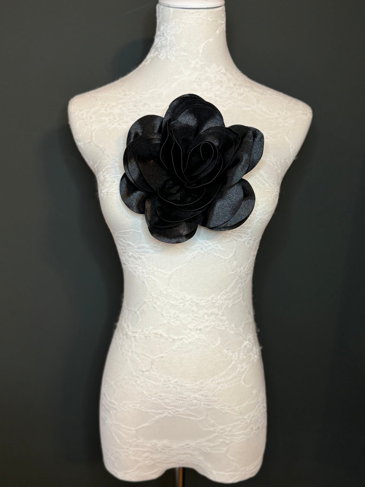 Large Corsage Flower, Black, Ivory, Wine, White, Blue, 7”, 18cm Wide, Large Pin on Corsage, Bridal, Clothing, Accessory, Fashion, FAN Design
