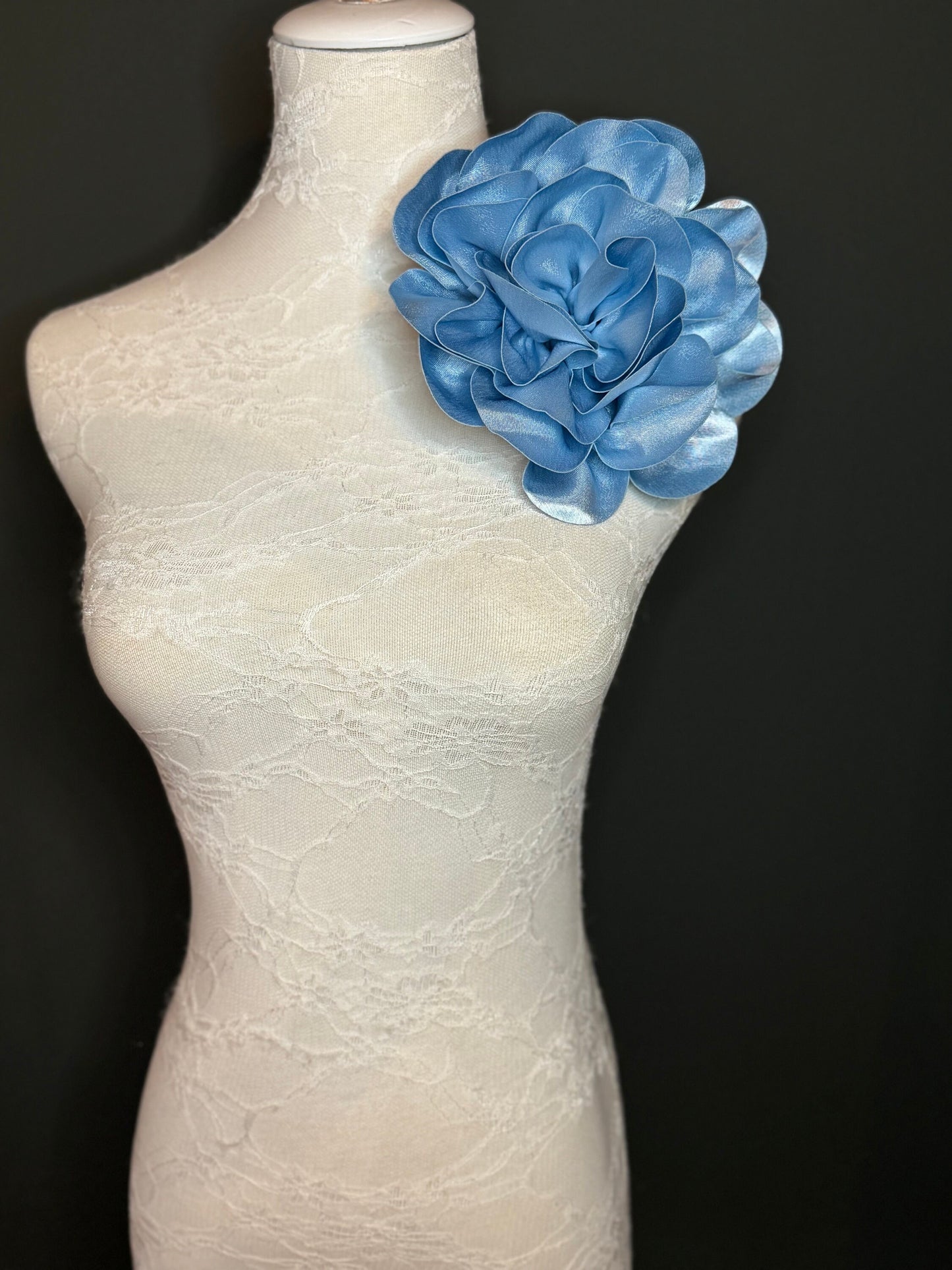 Large Corsage Flower, Black, Ivory, Wine, White, Blue, 7”, 18cm Wide, Large Pin on Corsage, Bridal, Clothing, Accessory, Fashion, FAN Design