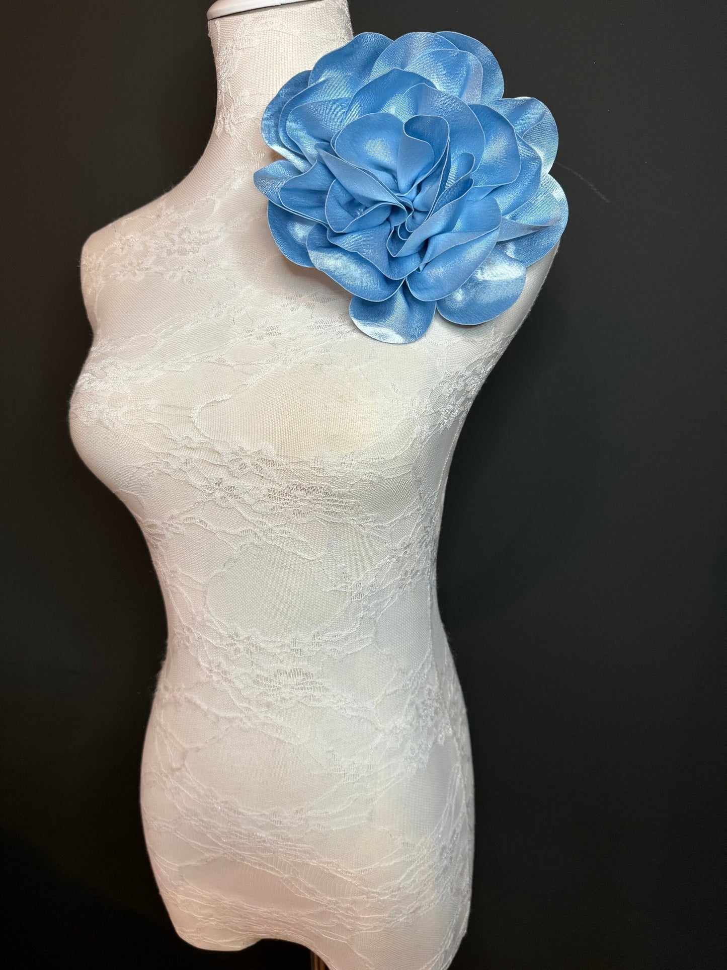 Large Corsage Flower, Black, Ivory, Wine, White, Blue, 7”, 18cm Wide, Large Pin on Corsage, Bridal, Clothing, Accessory, Fashion, FAN Design
