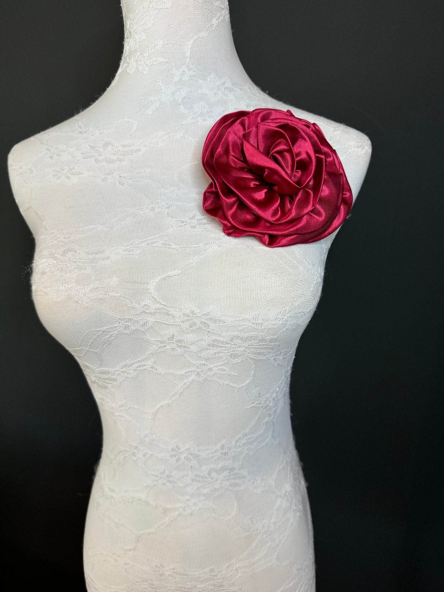 Large Corsage Flower, Black, Navy, Wine, Red, Orange, 5.5” 13cm Wide, Large Pin on Corsage, Bridal, Clothing, Accessory, Fashion, FAN Design