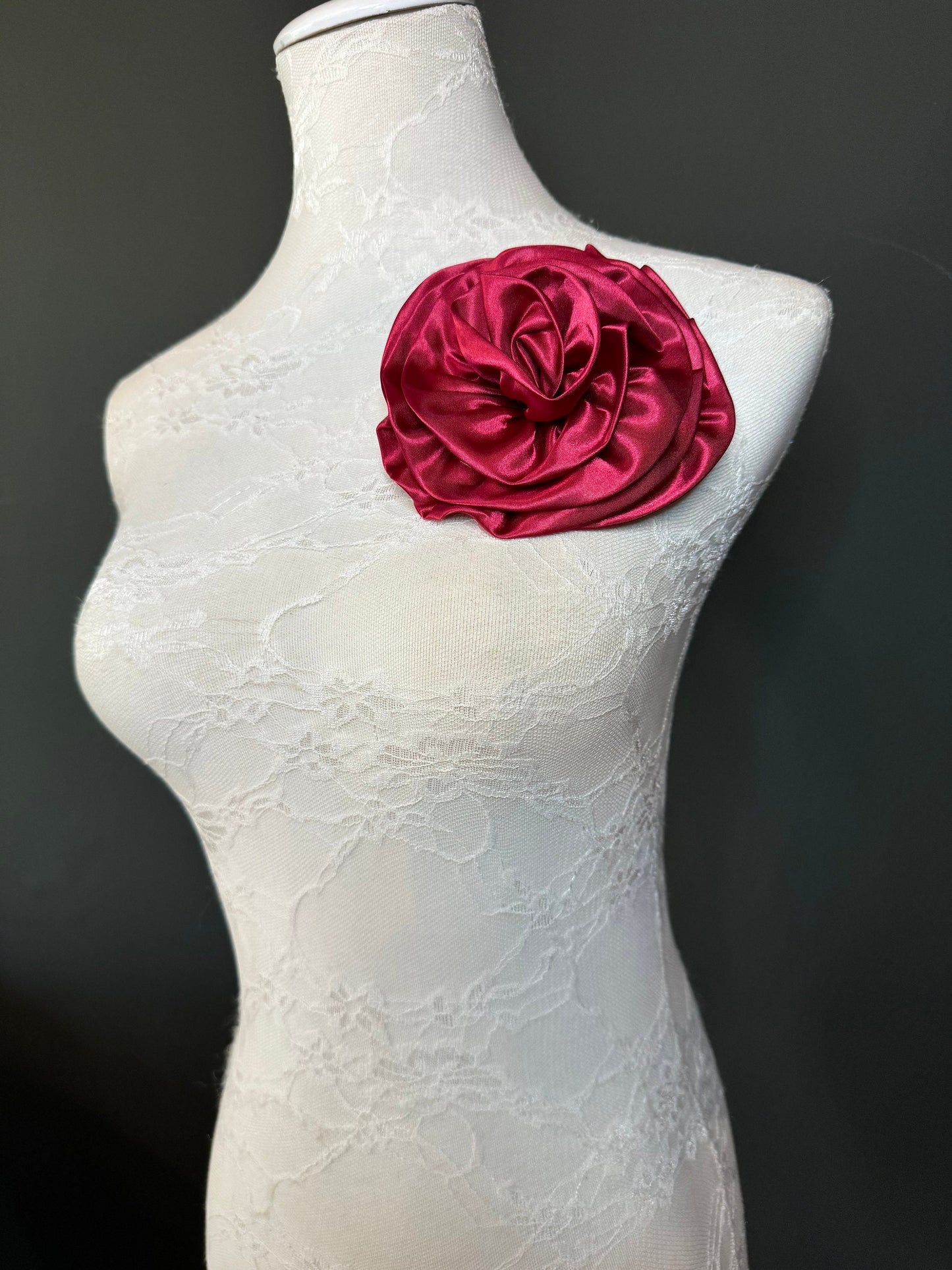 Large Corsage Flower, Black, Navy, Wine, Red, Orange, 5.5” 13cm Wide, Large Pin on Corsage, Bridal, Clothing, Accessory, Fashion, FAN Design